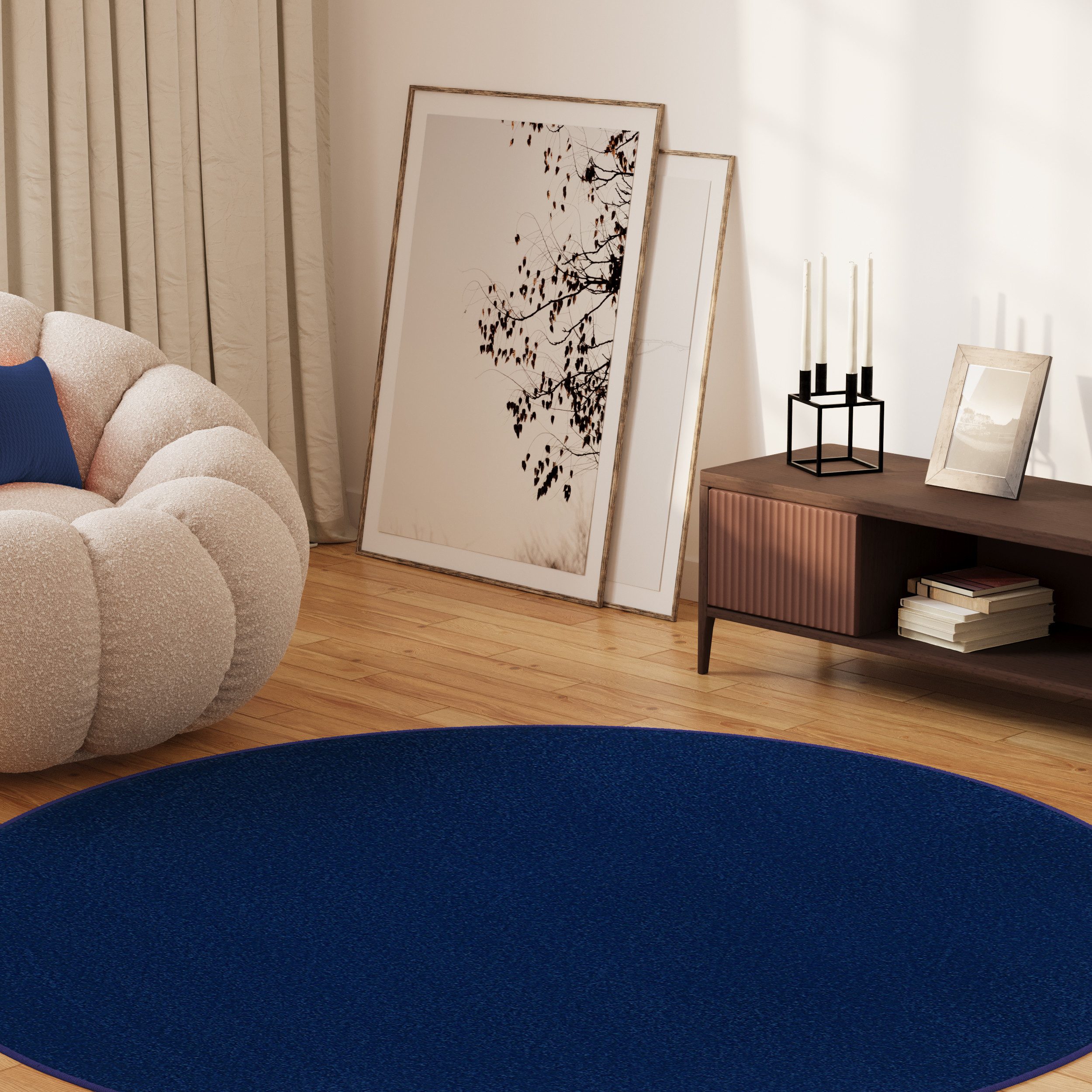 Tapiso Outdoorteppich MONO, rund, Höhe: 6 mm, Kurzflor Indoor Outdoor Einfarbig