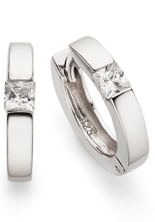 Bruno Banani Paar Creolen Schmuck Geschenk Silber 925 Ohrschmuck Ohrringe, mit Zirkonia (synth)