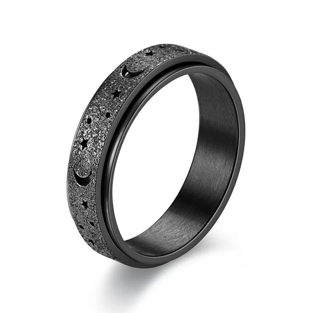Eyecatcher Fingerring Anti Stress Fidget Ring Mond Sterne Anxiety Ring Langeweile, Drehbarer Ring, Beweglicher Ring – Bild 3 von 3