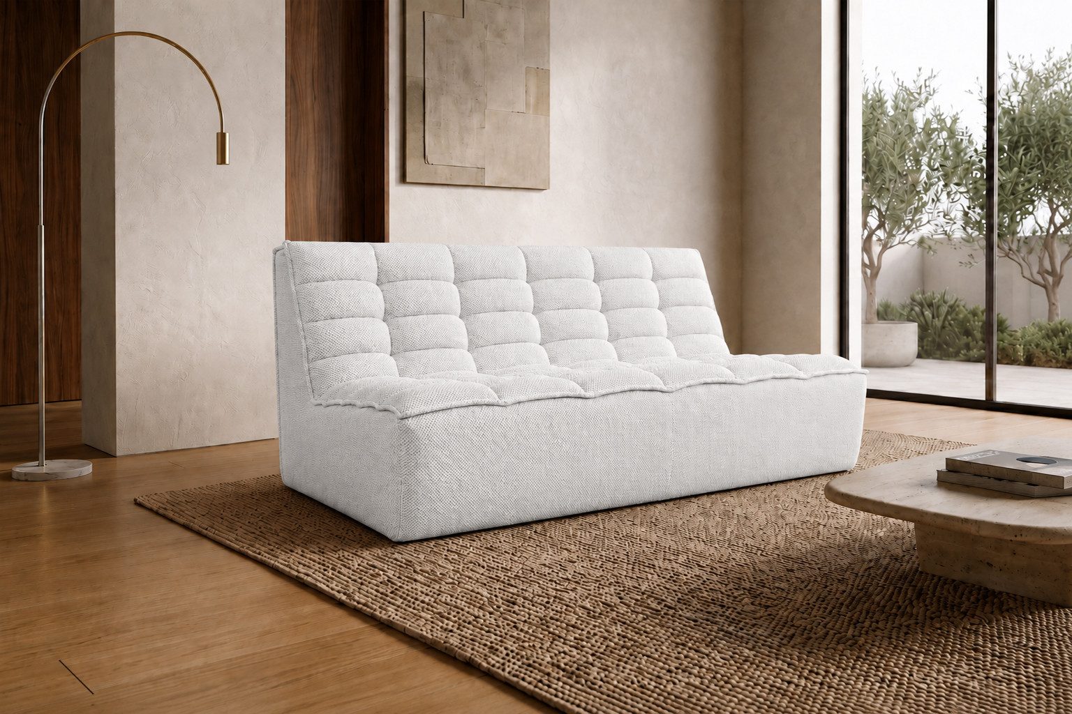 Kaiser Möbel Sofa Modulares 2-Sitzer im Plüschstoff POP LAZY, Einzelmöbel, Modulares Design, weiche Polsterung, 3D-Plüschstoff