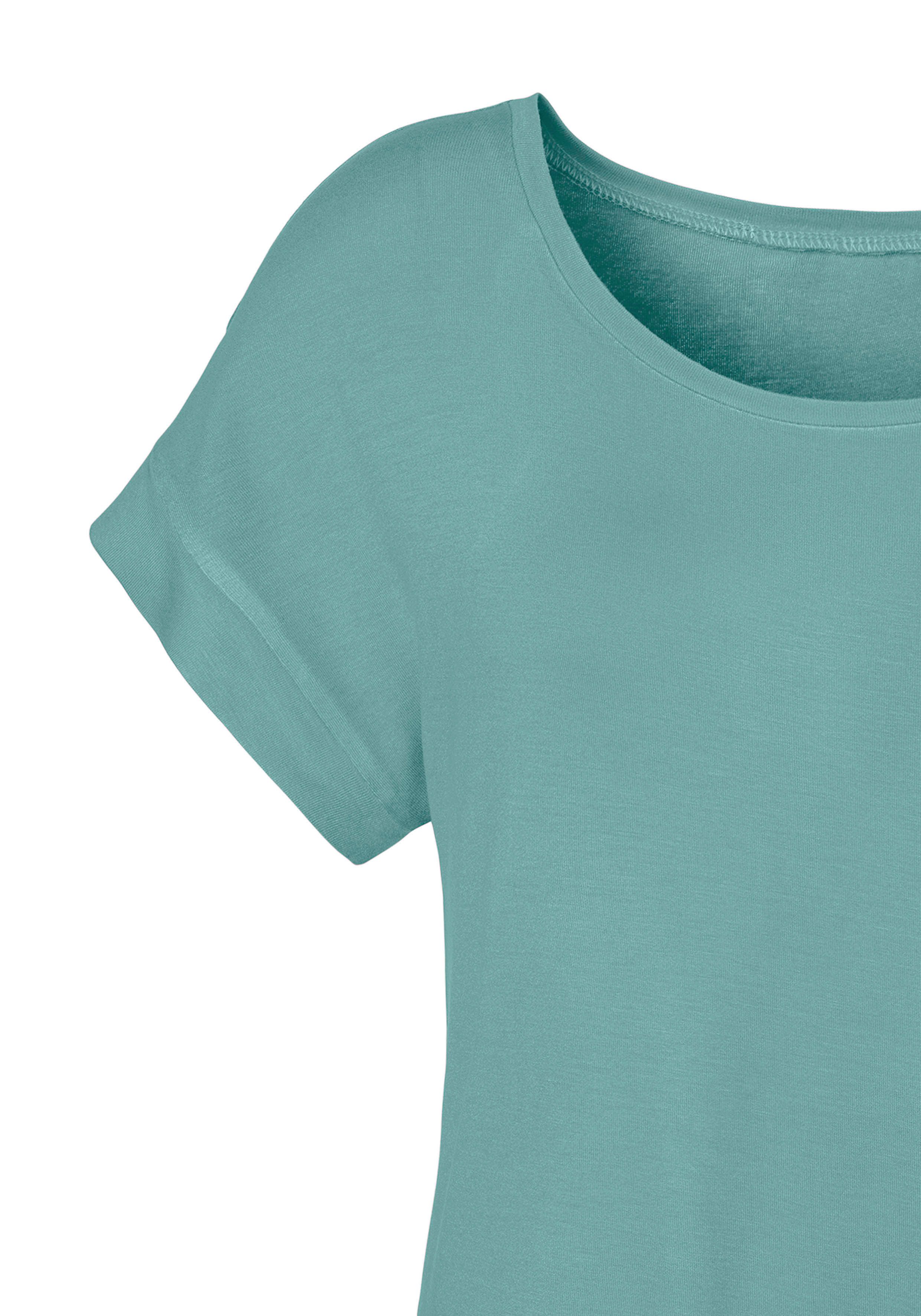 Vivance Kurzarmshirt mit Gummizug im Bund aus weichem Viskose-Stretch