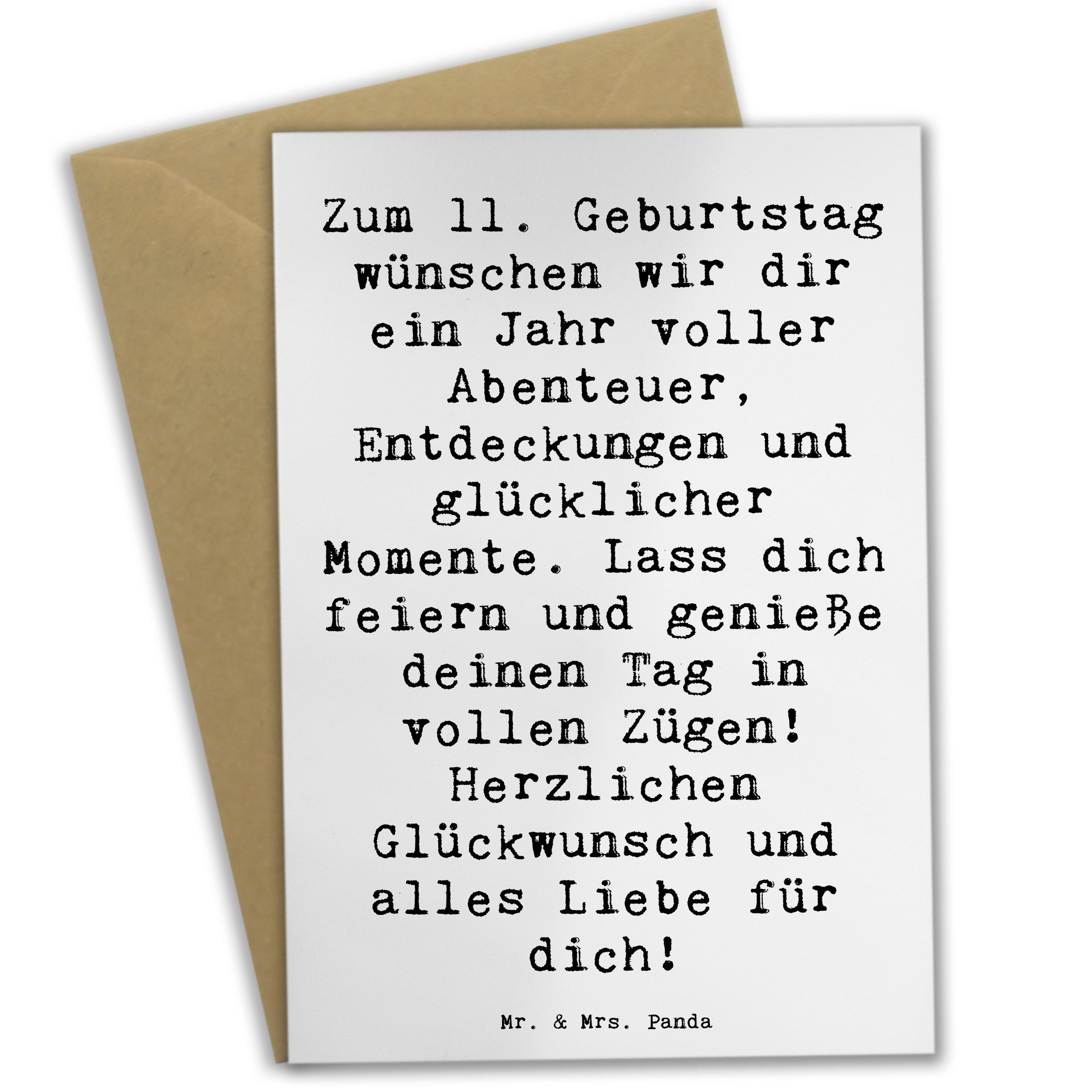 Grußkarte Spruch 11. Geburtstag Wunder - Weiß - Geschenk, besonderes Jahr, feie
