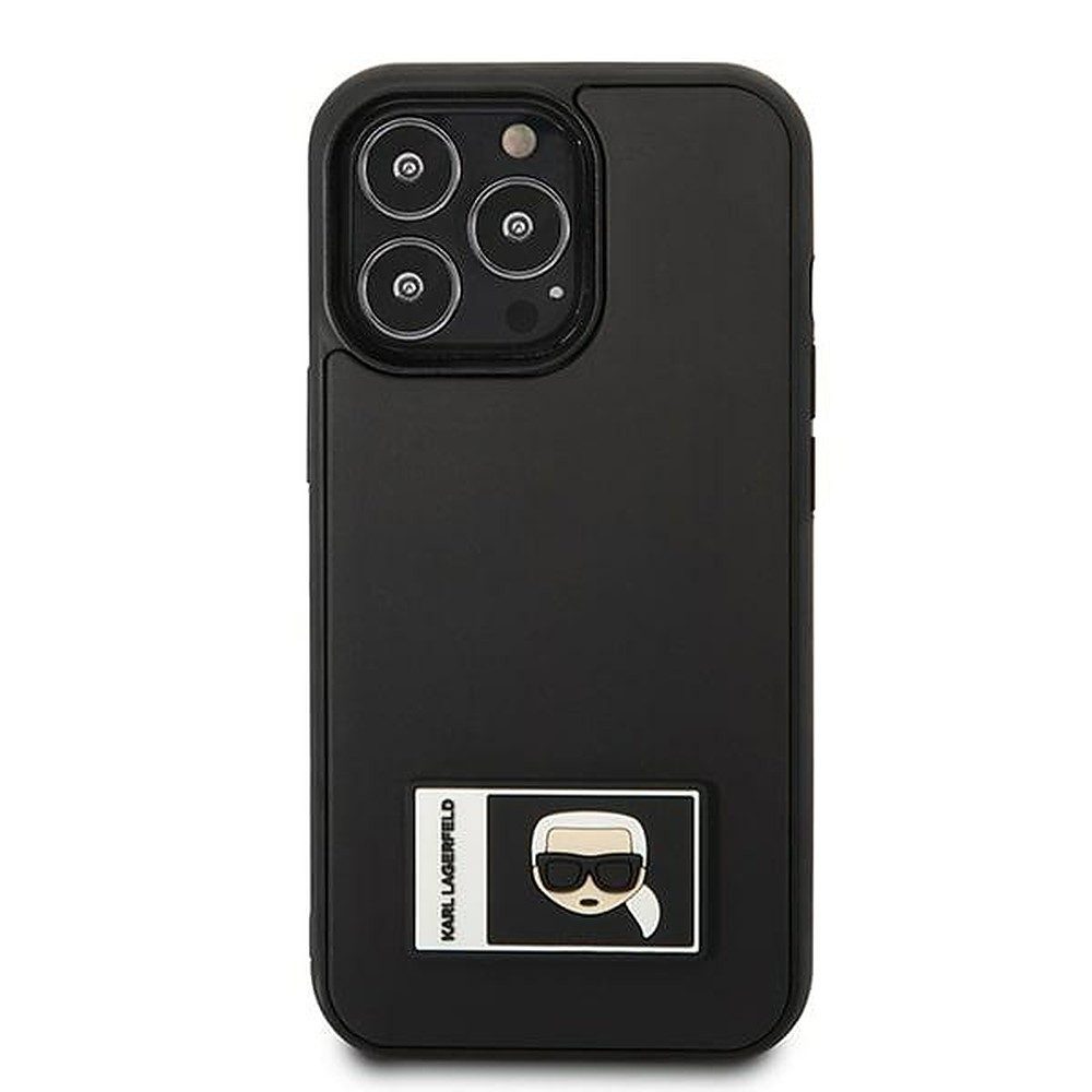 KARL LAGERFELD Handyhülle Schutzhülle Smartphonehülle Rückschale 6,1 Zoll, 3D-Plakette, passgenau, weiche Haptik