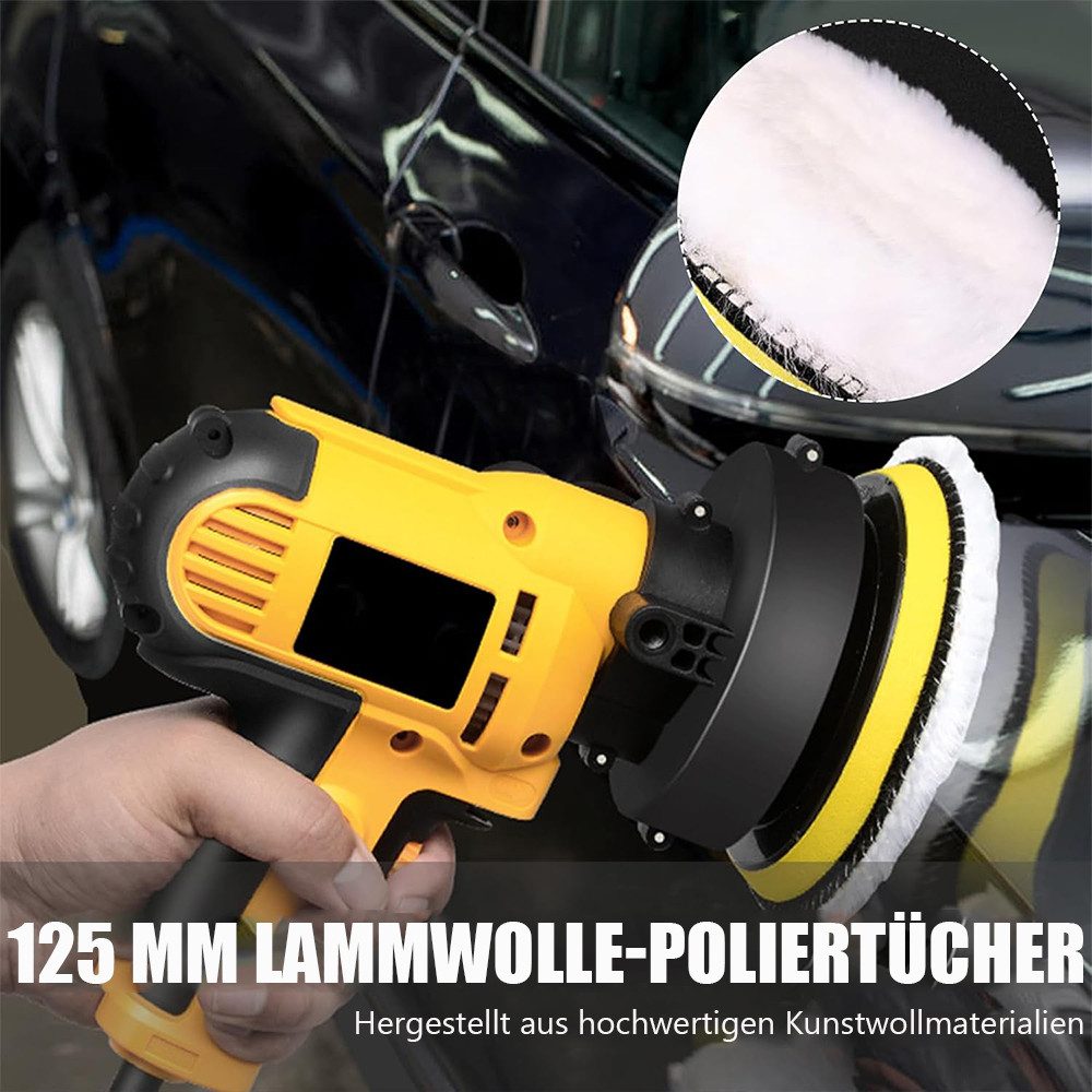 AFKSMILE Polierpad 9 Stück Polieraufsatz Winkelschleifer, 125mm Polierscheibe Polierpads, Auto Polierhaube für Exzenterschleifer Mit Klett Für Auto, Korkböden