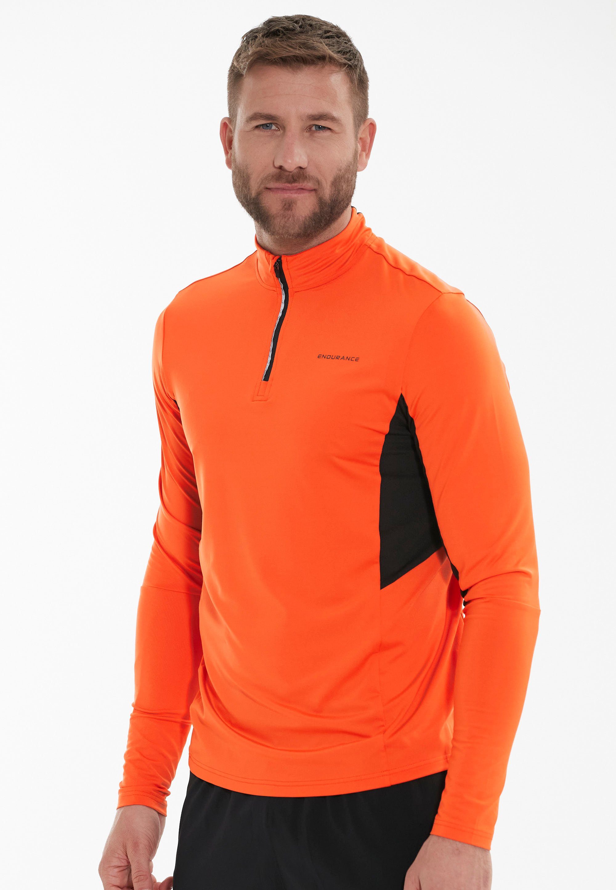 mit ENDURANCE hochwertiger Sportausstattung LANBARK orange-schwarz (1-tlg) Langarmshirt