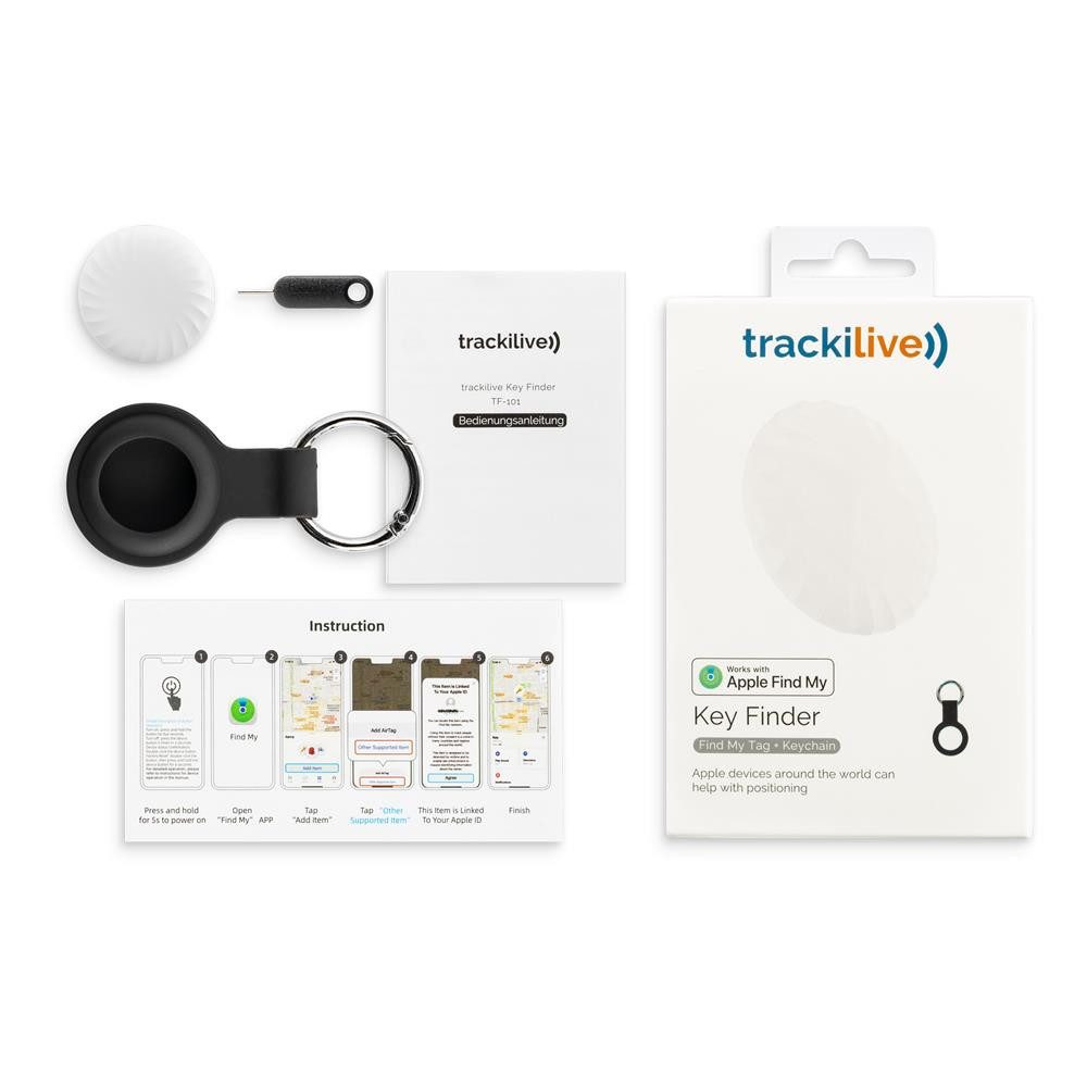 trackilive Keyfinder TF-101 GPS-Ortungsgerät (Schlüsselfinder für Gepäck, Koffer, Brieftasche, wasserdicht, weiß) – Bild 4 von 5