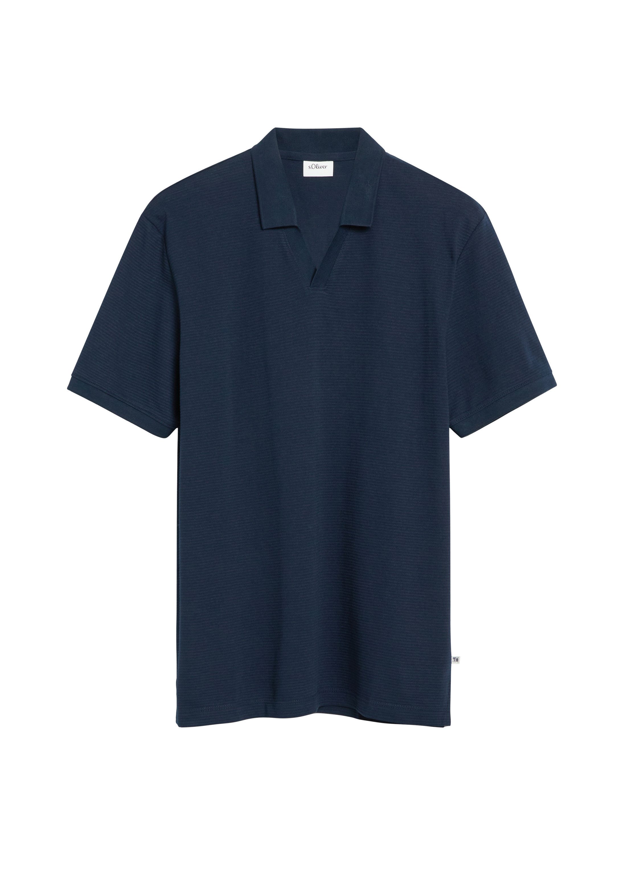 s.Oliver Kurzarmshirt Polo-Shirt Poloshirt mit Strukturstreifen