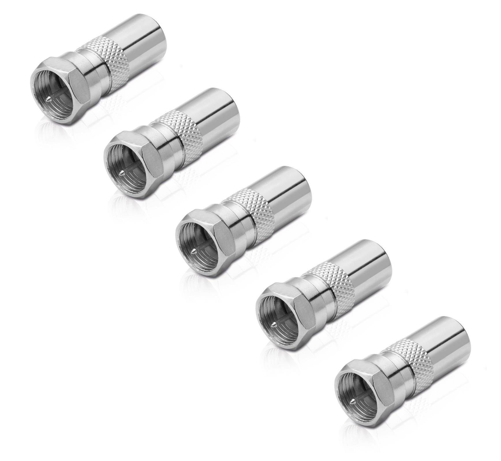 Adapter F-Stecker / IEC-Koax-Stecker (5 Stück) SAT-Kabel