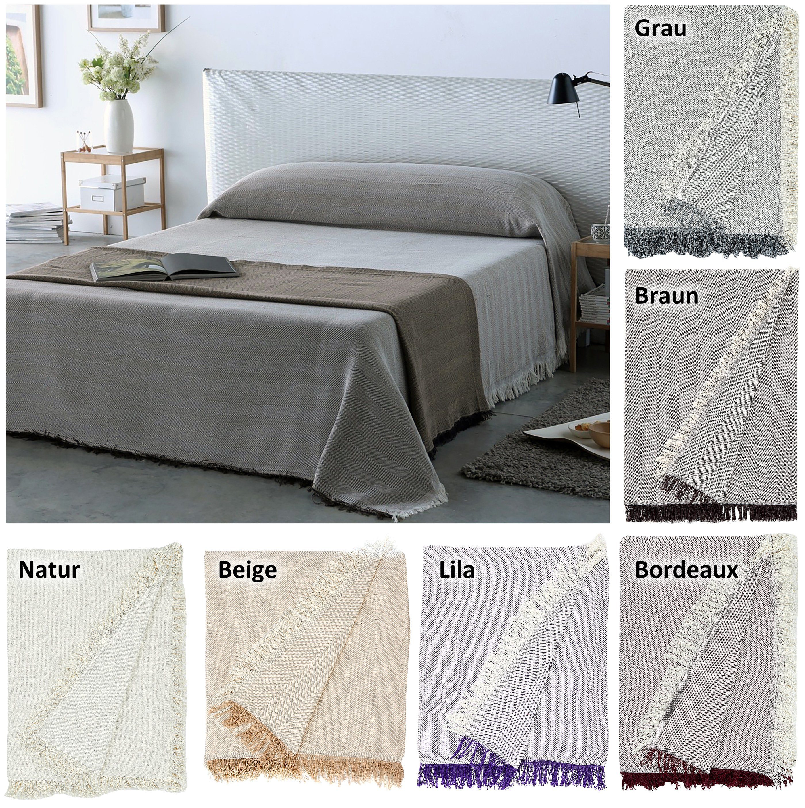 Beautex Tagesdecke Tagesdecke, Wohnzimmer Decke aus Baumwolle, Sofadecke, Bettüberwurf