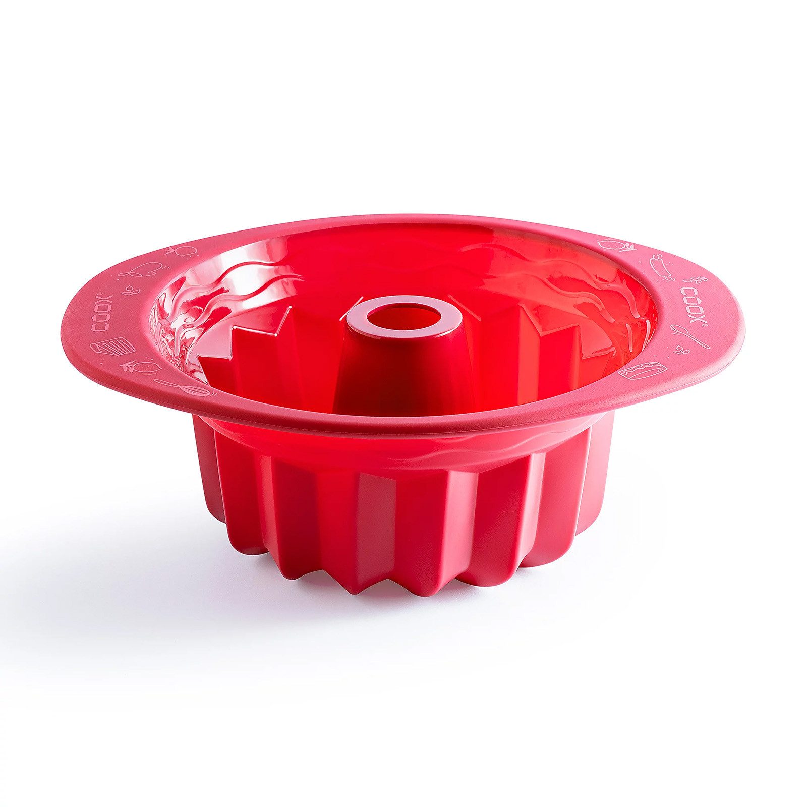 coox Gugelhupfform - stabile Backform mit Griffen aus Silikon 24x10 cm, (Stück 1-tlg), Hitzebeständig bis 230°C und kälteresistent bis -40°C