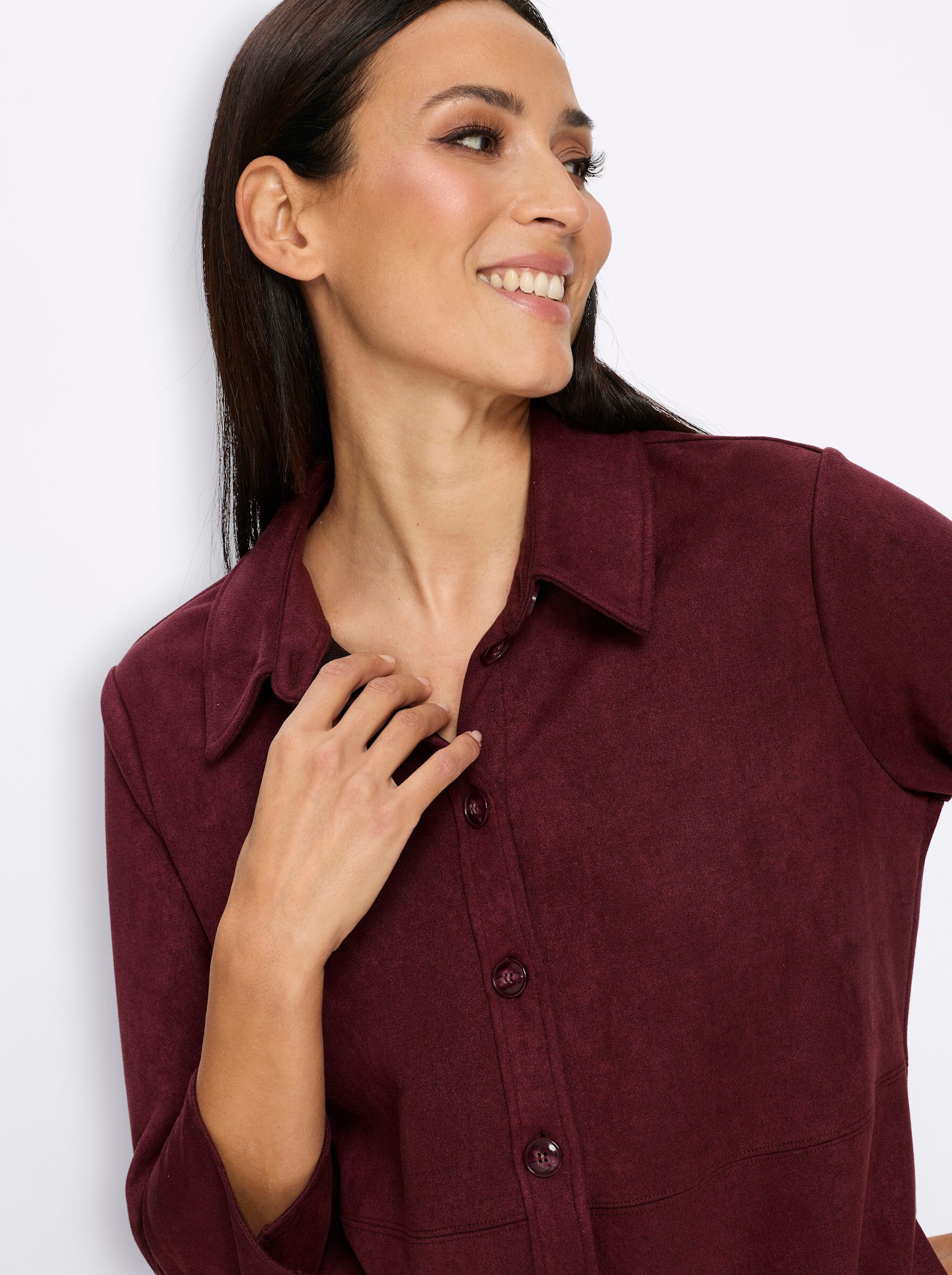 heine Etuikleid Velourslederimitat-Kleid 3/4-Arm – Bild 5 von 5