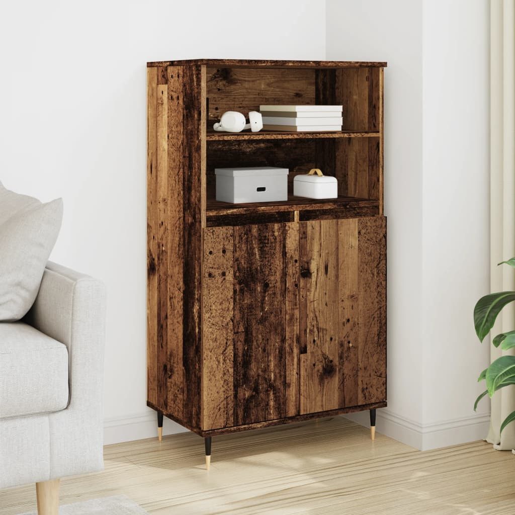 vidaXL Highboard Highboard Altholz-Optik 60x36x110 cm Holzwerkstoff (1 St)