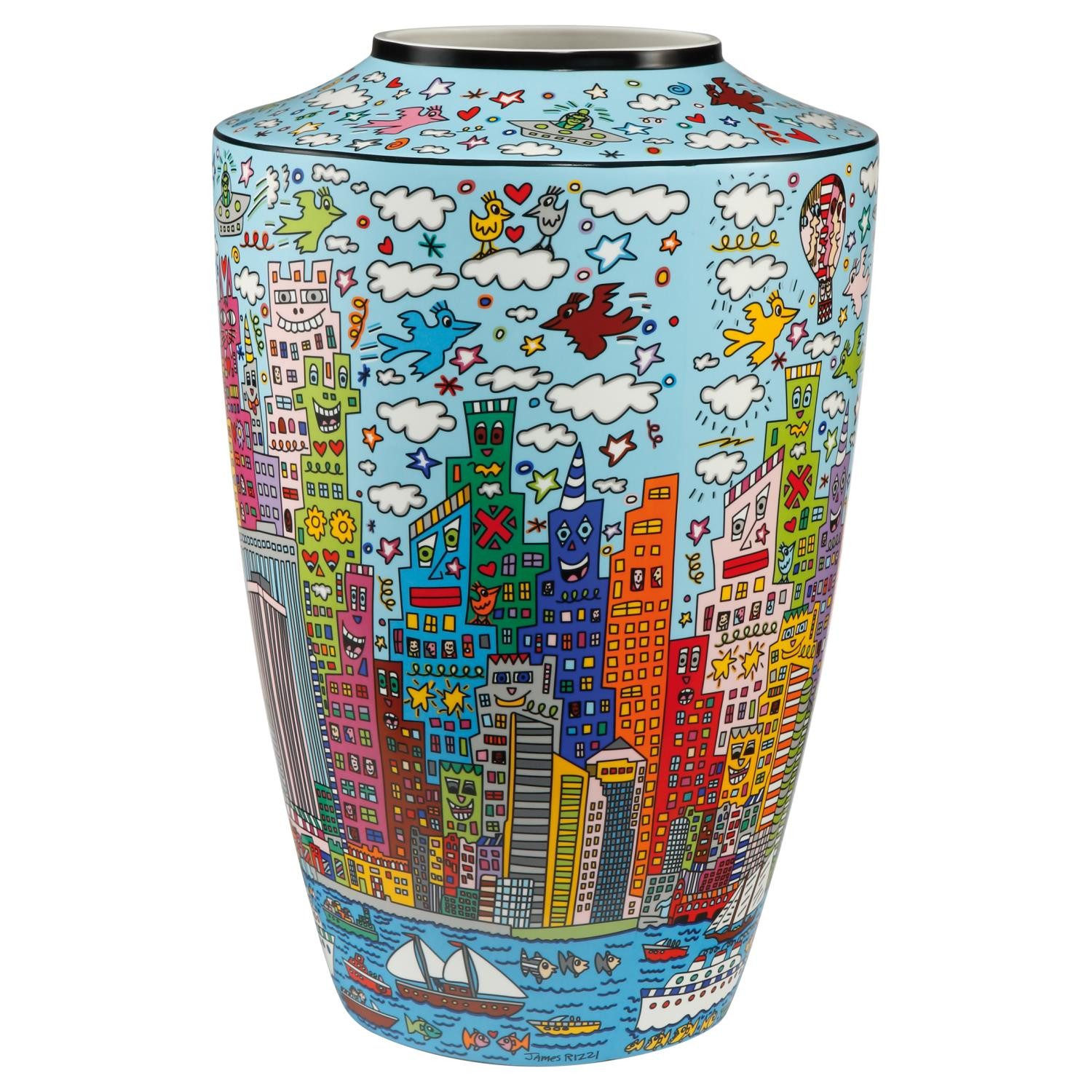 Goebel Bodenvase James Rizzi, Mit Zertifikat, Mehrfarbig, New York City Day, H: 41cm