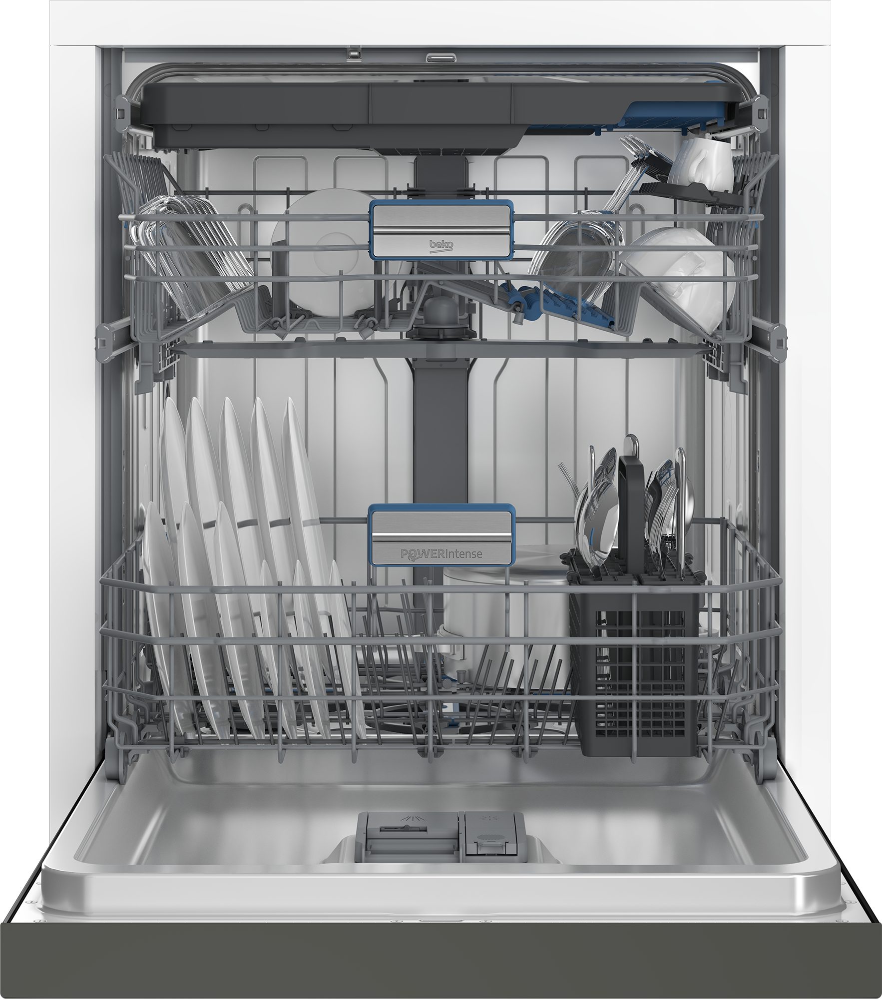 BEKO Unterbaugeschirrspüler BDDN36541DDP, 8,9 l, 15 Maßgedecke, Doppelt gut organisiert – inklusive Besteckschublade und Besteckkorb – Bild 4 von 5