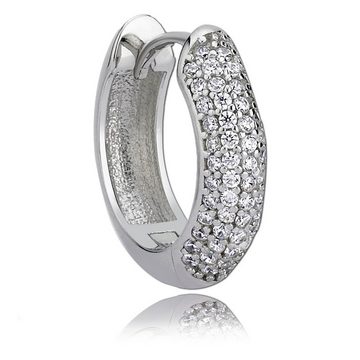 Balia Paar Creolen Balia Creolen für Damen aus poliertem (Creolen), Damen Creolen 5-reihig Zirkonia 925 Sterling Silber, Farbe weiß,silber