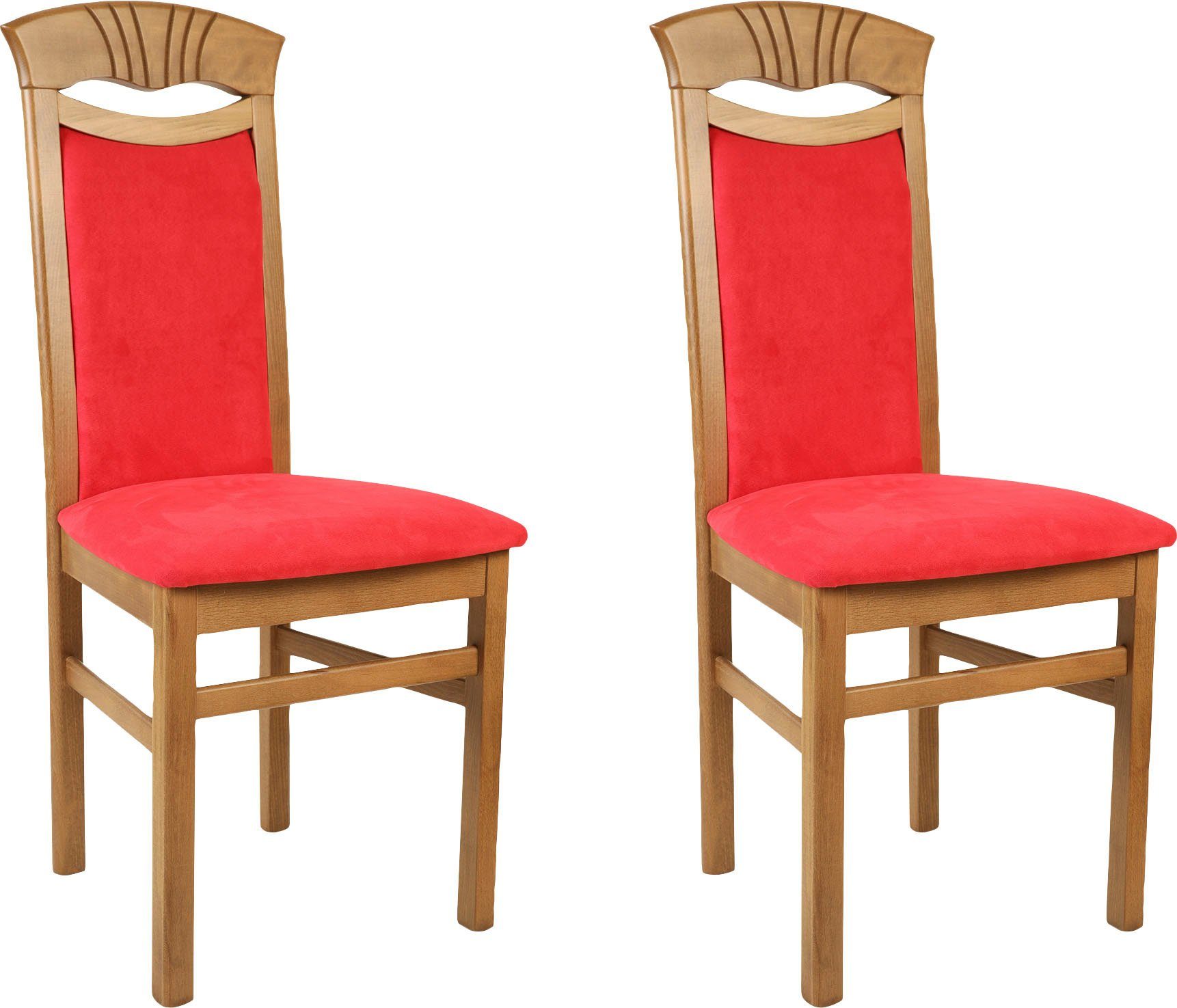 Home affaire Esszimmerstuhl Franz (Set, 2 St), strapazierfähige Microfaser, günstig online kaufen