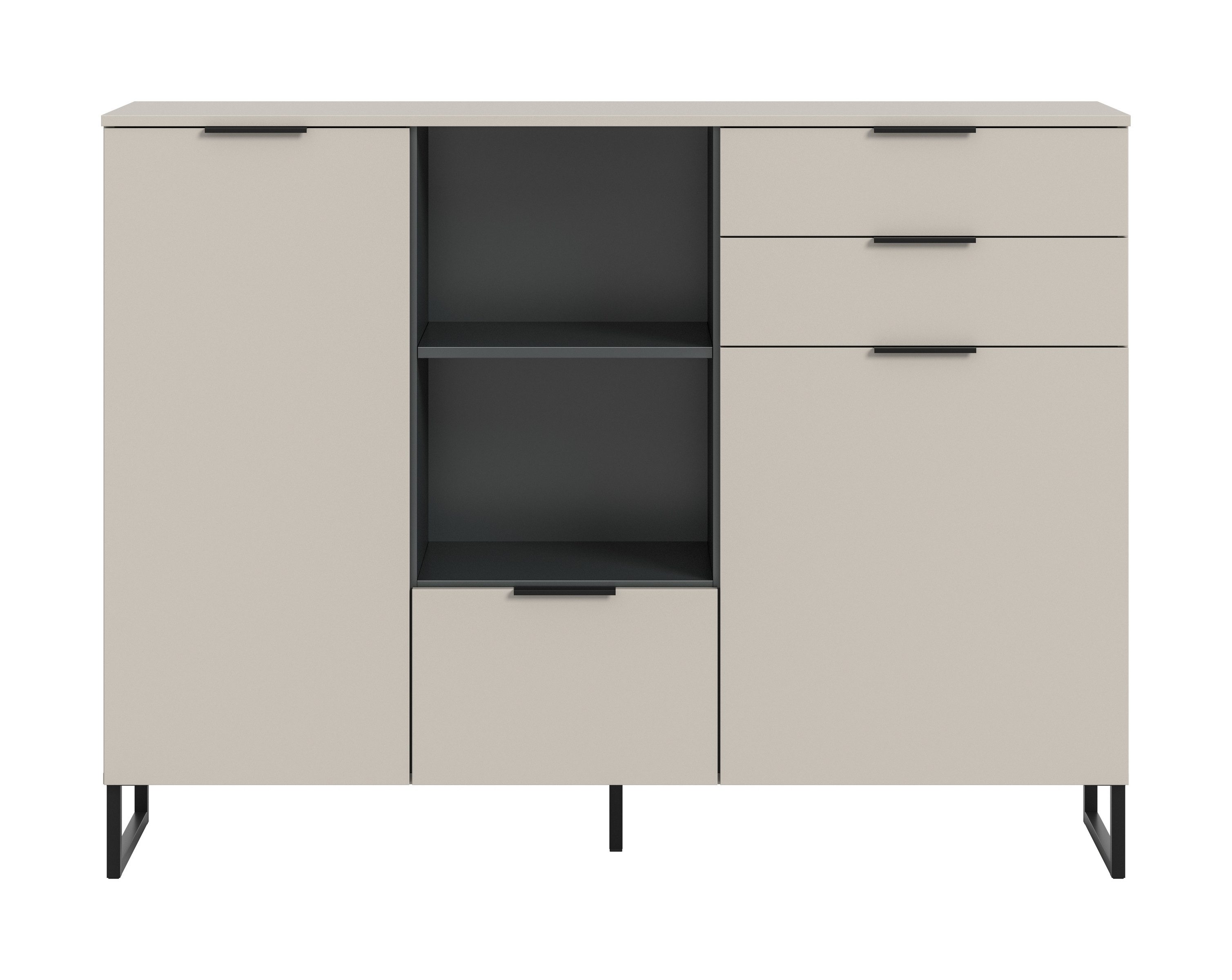 freiraum Highboard Noida, in kaschmir - 112x150x37cm (BxHxT)