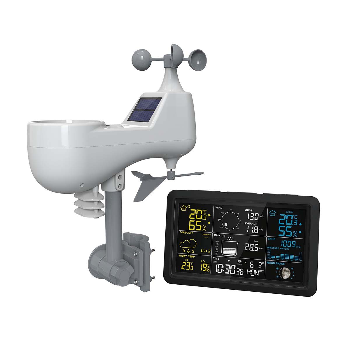 Alecto WS5100 Wetterstation (Wi-Fi, drahtloser Außensensor bis 100 m, intelligente Wettervorhersage)