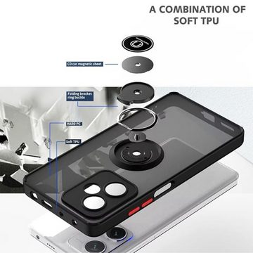 SmartUP Smartphone-Hülle Hülle für Xiaomi Redmi 13C 5G Schutzhülle Handyhülle Slim Case Cover, Ringhalter, Standfunktion