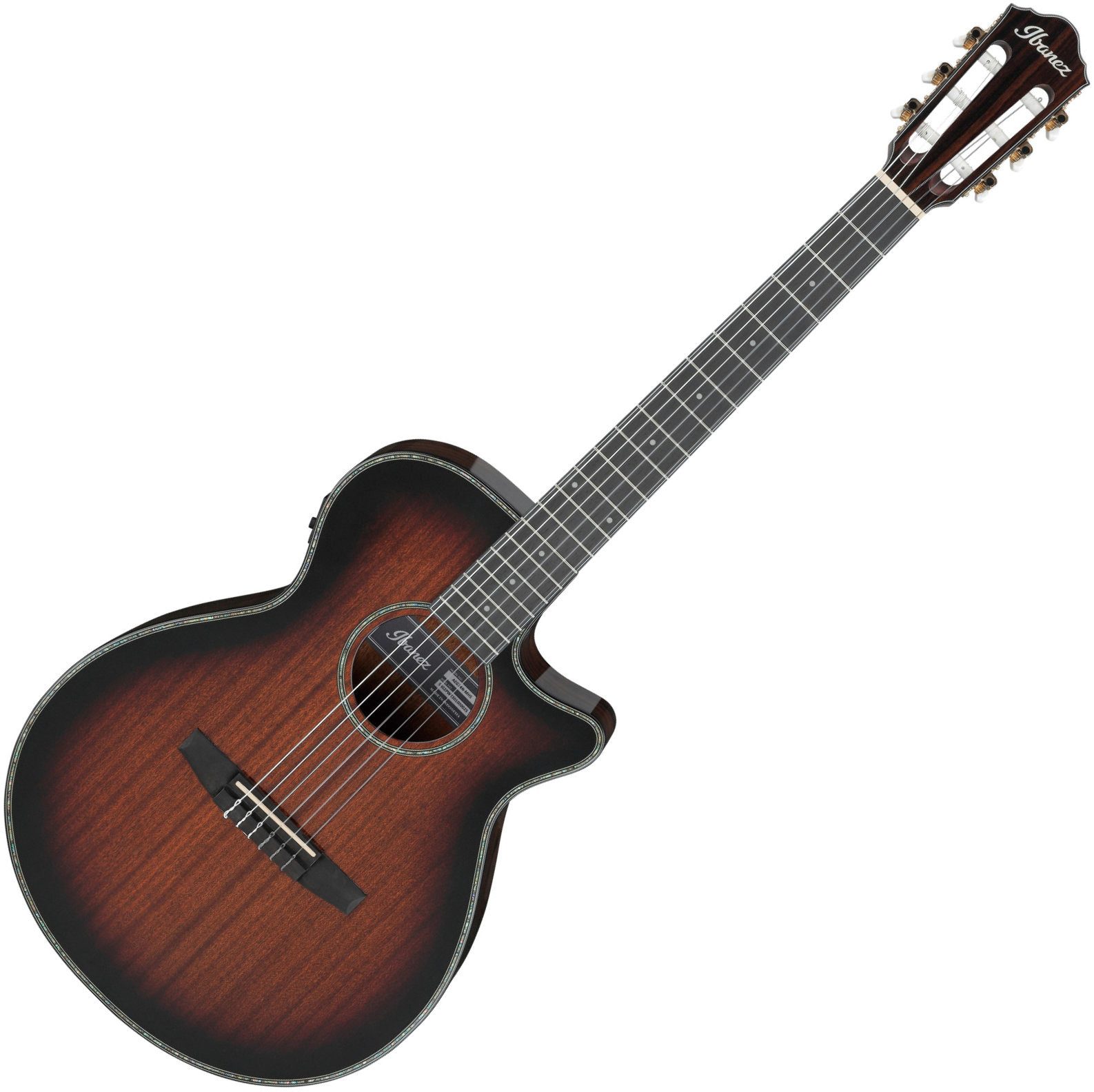 Ibanez Westerngitarre Ibanez AEG74N-MHS Sunburst, Konzertgitarre mit Nylonsaiten und Tonabnehmer