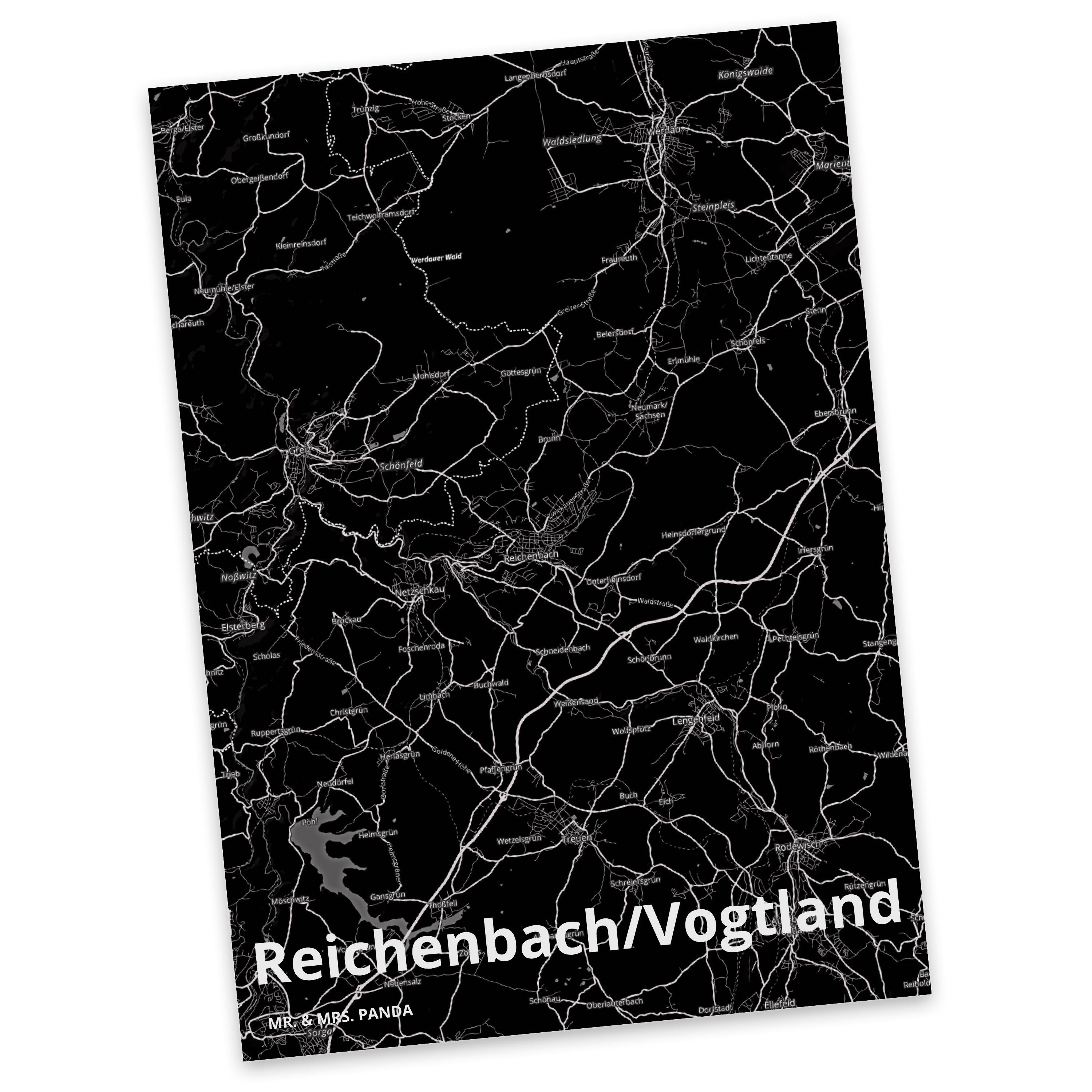 Mr. & Mrs. Panda Postkarte Reichenbach/Vogtland - Geschenk, Karte, Geburtstagskarte, Einladung | Grußkarten