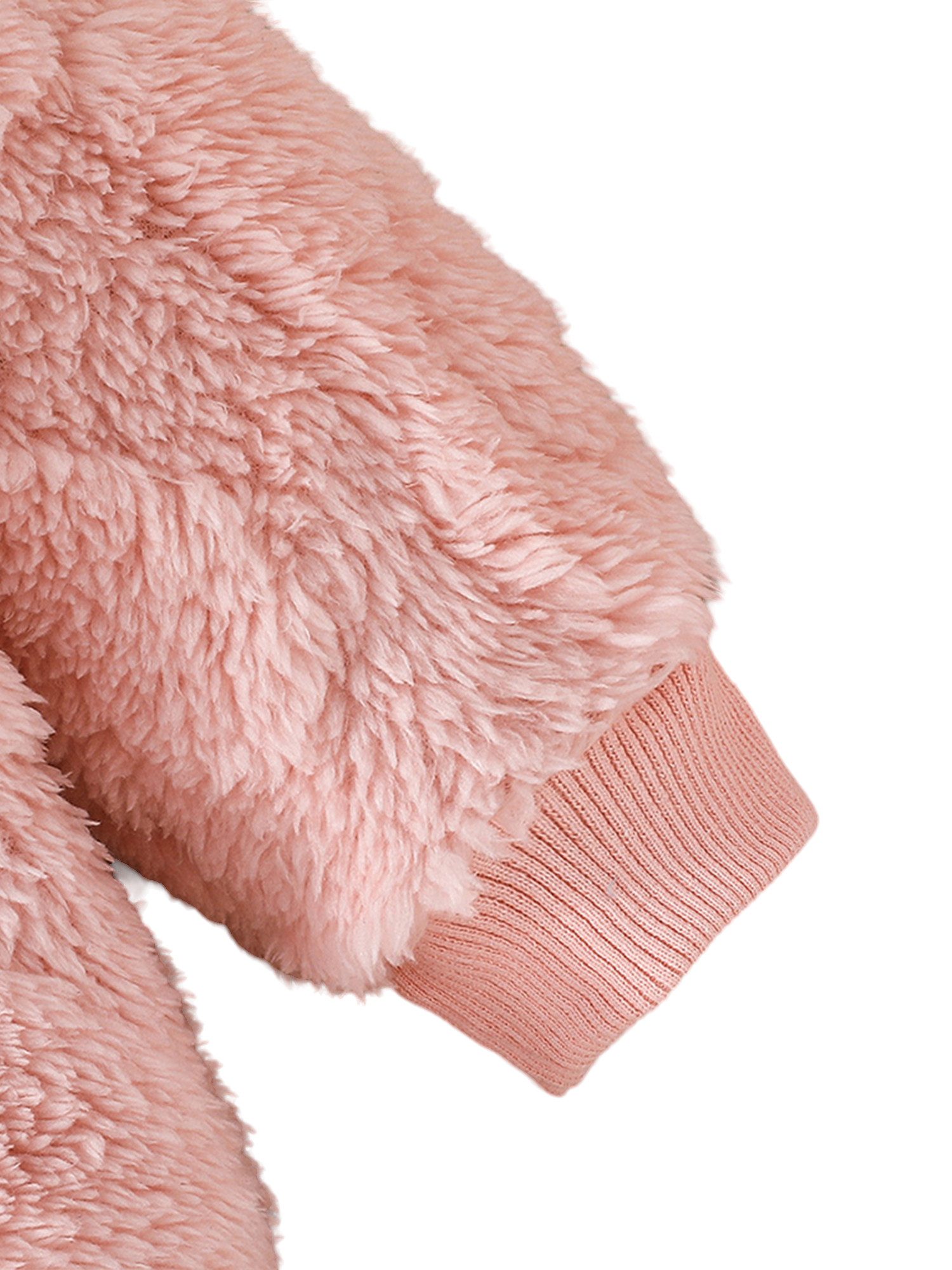 Lapastyle Strampler Kapuzenpullover für Baby Jungen Mädchen, warmer Overall mit Herzmuster (1-tlg) Baby Strampler mit Reißverschluss, einfarbige Kleidung