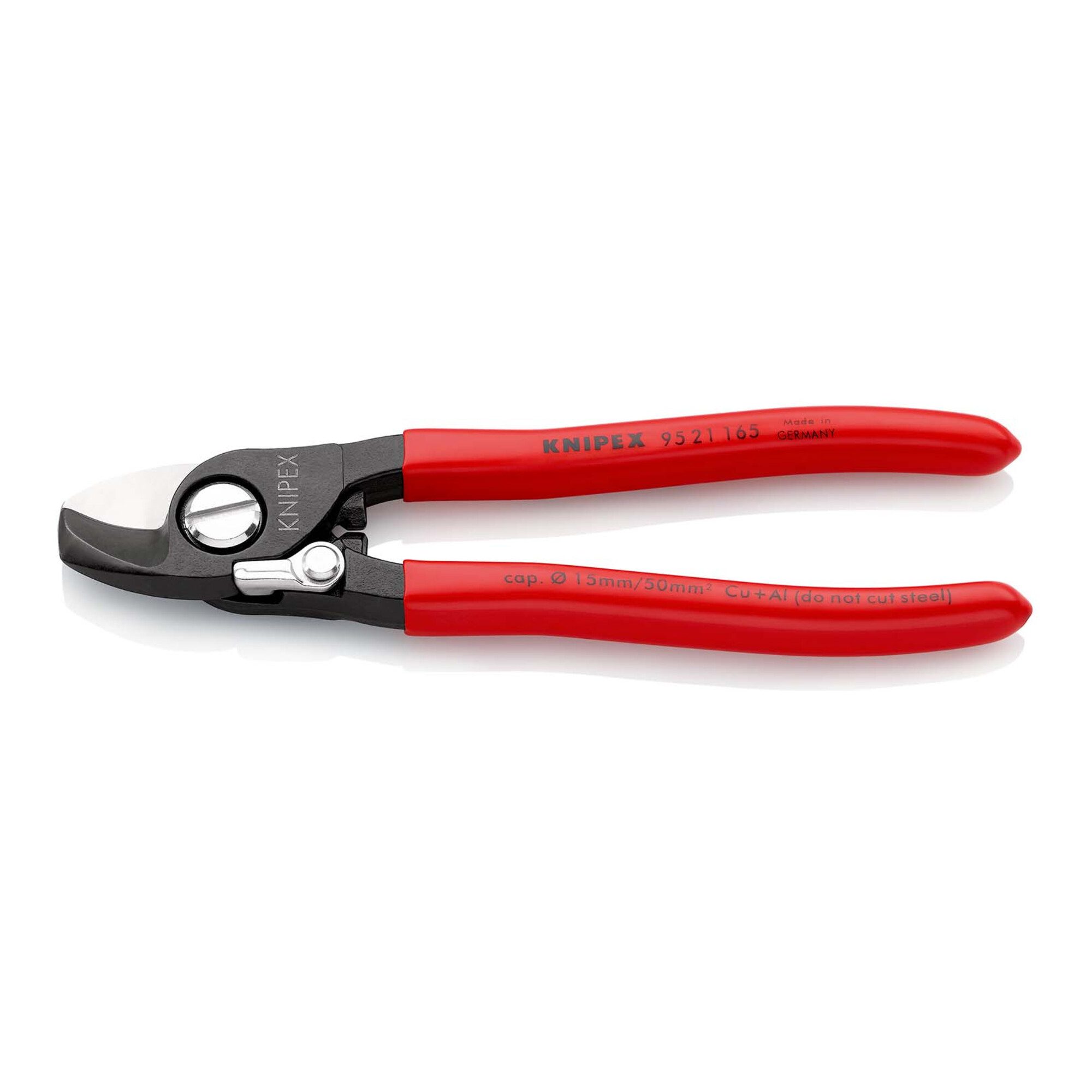 Knipex Kabelschere KNIPEX 95 21 165 Kabelschere mit Öffnungsfeder mit Kunststoff überzoge