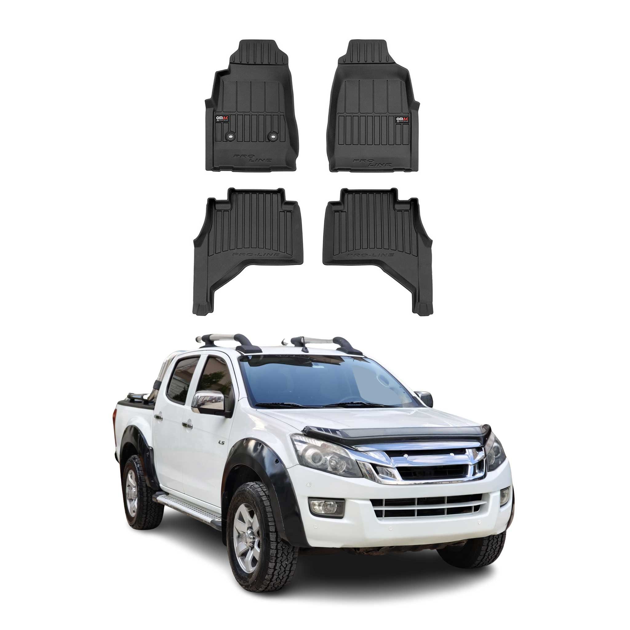 OMAC Auto-Fußmatten für Isuzu D-Max 2011-2019 Schwarz 4 tlg TPE (4 St), für Isuzu D-Max 2011-2019 Isuzu D-Max 2011-2019, Antirutsch,Wasserfest,Einfache Installation