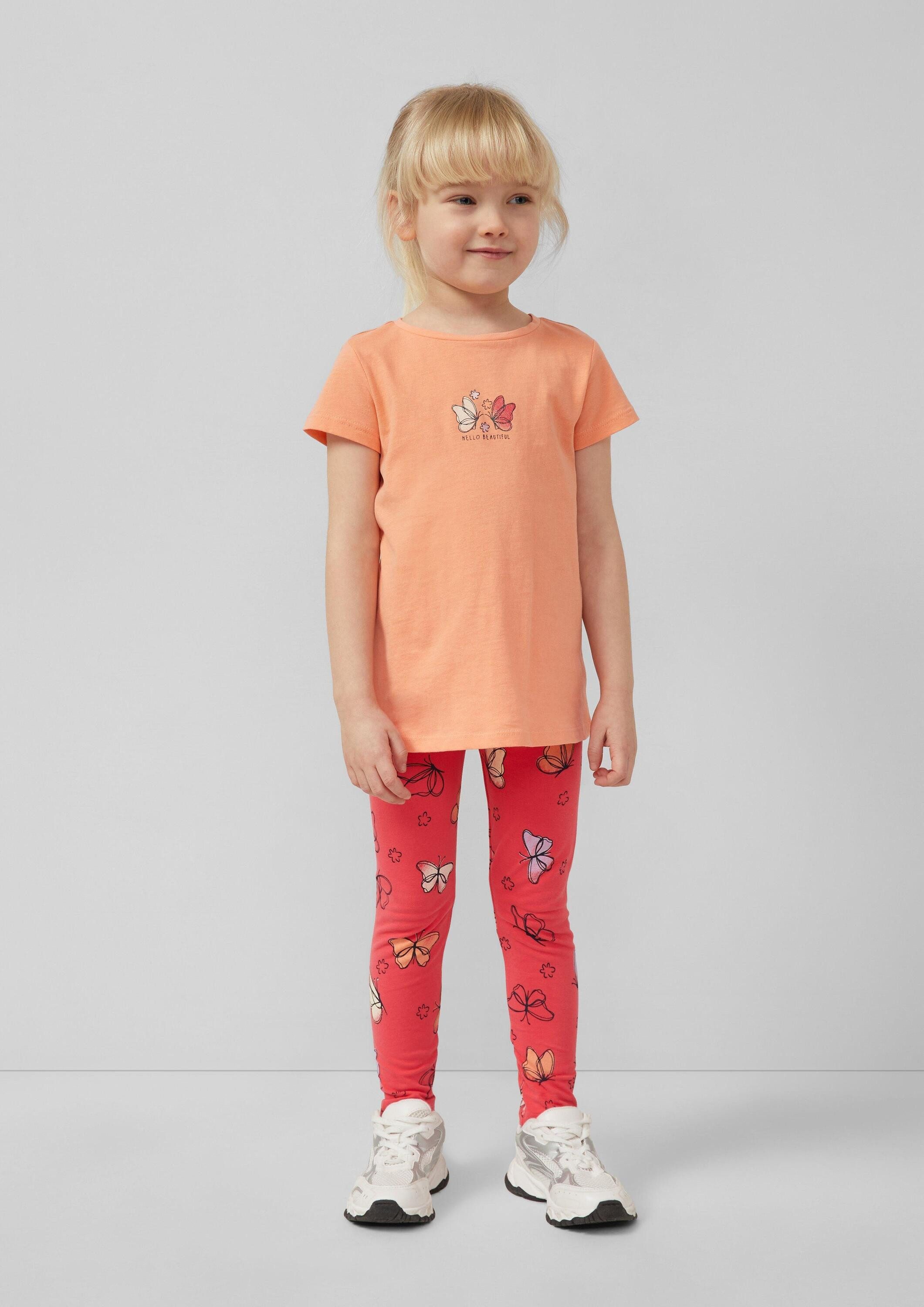 s.Oliver Kurzarmshirt T-Shirt Set aus T-Shirt im A-Shape und Leggings mit All-over-Print