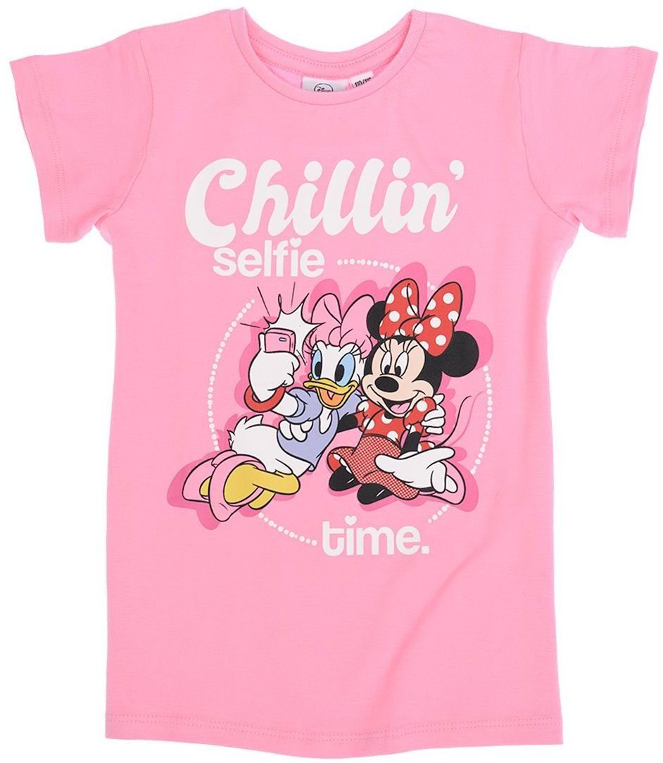 Disney Minnie Mouse Print-Shirt 2x MINNIE MOUSE T-Shirt Mädchen Doppelpack grau + rosa Mädchenshirt Kinder Größen 92 104 116 128 für 2 3 4 5 6 7 8 9 10 Jahre