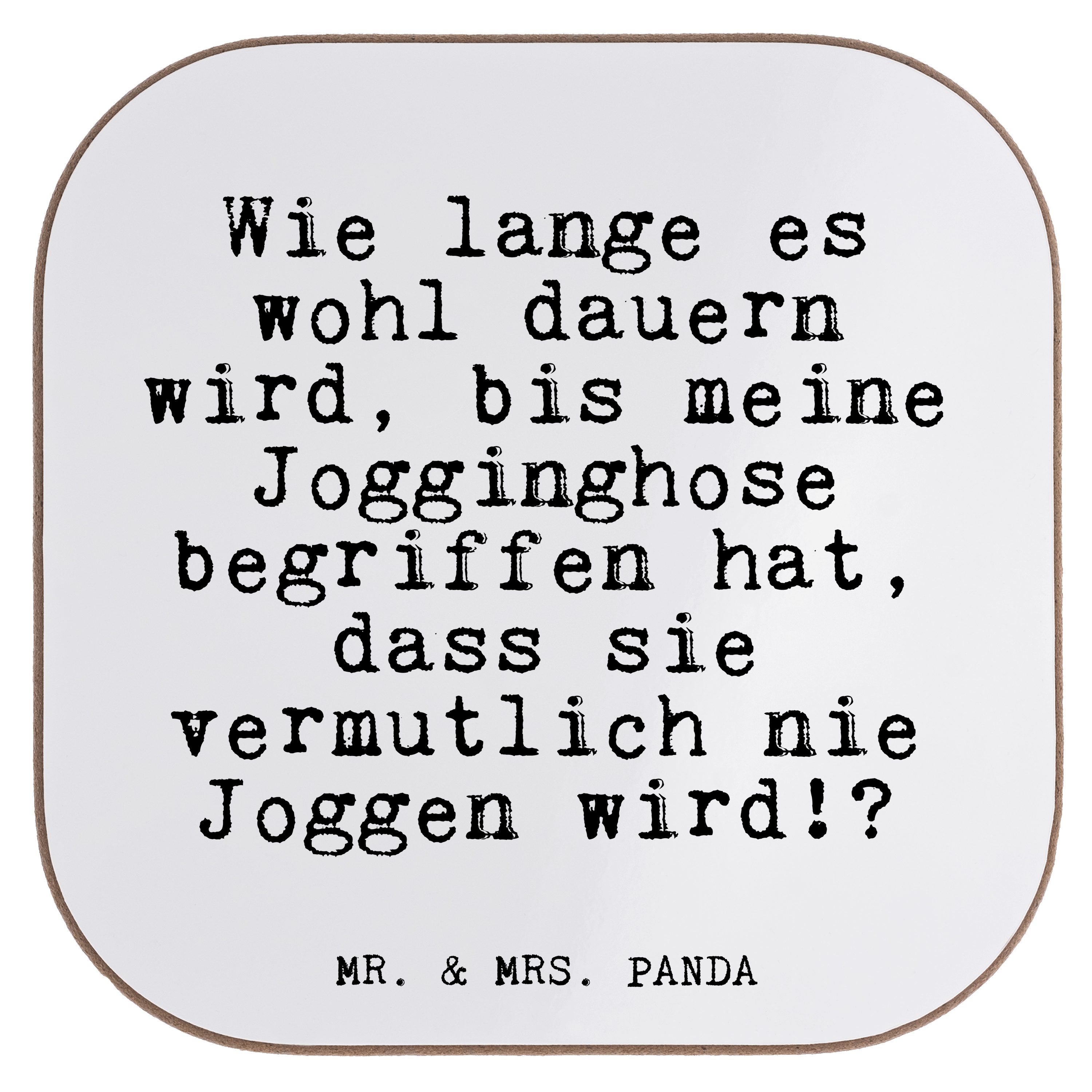 Mr. & Mrs. Panda Getränkeuntersetzer »Wie lange es wohl... Weiß