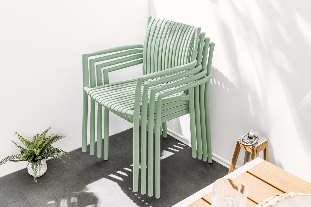 riess-ambiente Gartenstuhl STUDIO ITALIA salbei · wetterfester Stapelstuhl für In-/Outdoor (Einzelartikel, 1 St), pflegeleichter Balkonstuhl · leichtes Design · stabil · für Terrasse