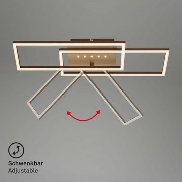 Briloner Leuchten Deckenleuchte 3774017, versch. Lichtfunktionen, Speicherfunktion, LED fest verbaut, Warmweiß, Deckenlampe, 56 x18x7,5cm, Braun-Gold, 28W, Wohnzimmer, Schlafzimmer