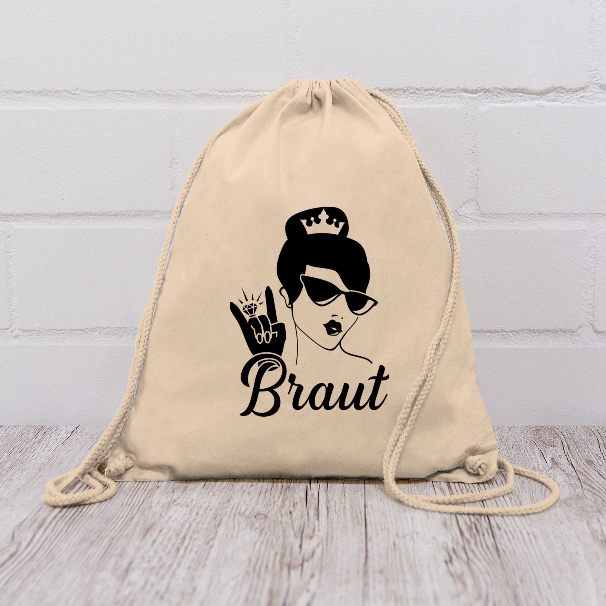 Shirtracer Turnbeutel Braut Bride, JGA Junggesellenabschied Frauen