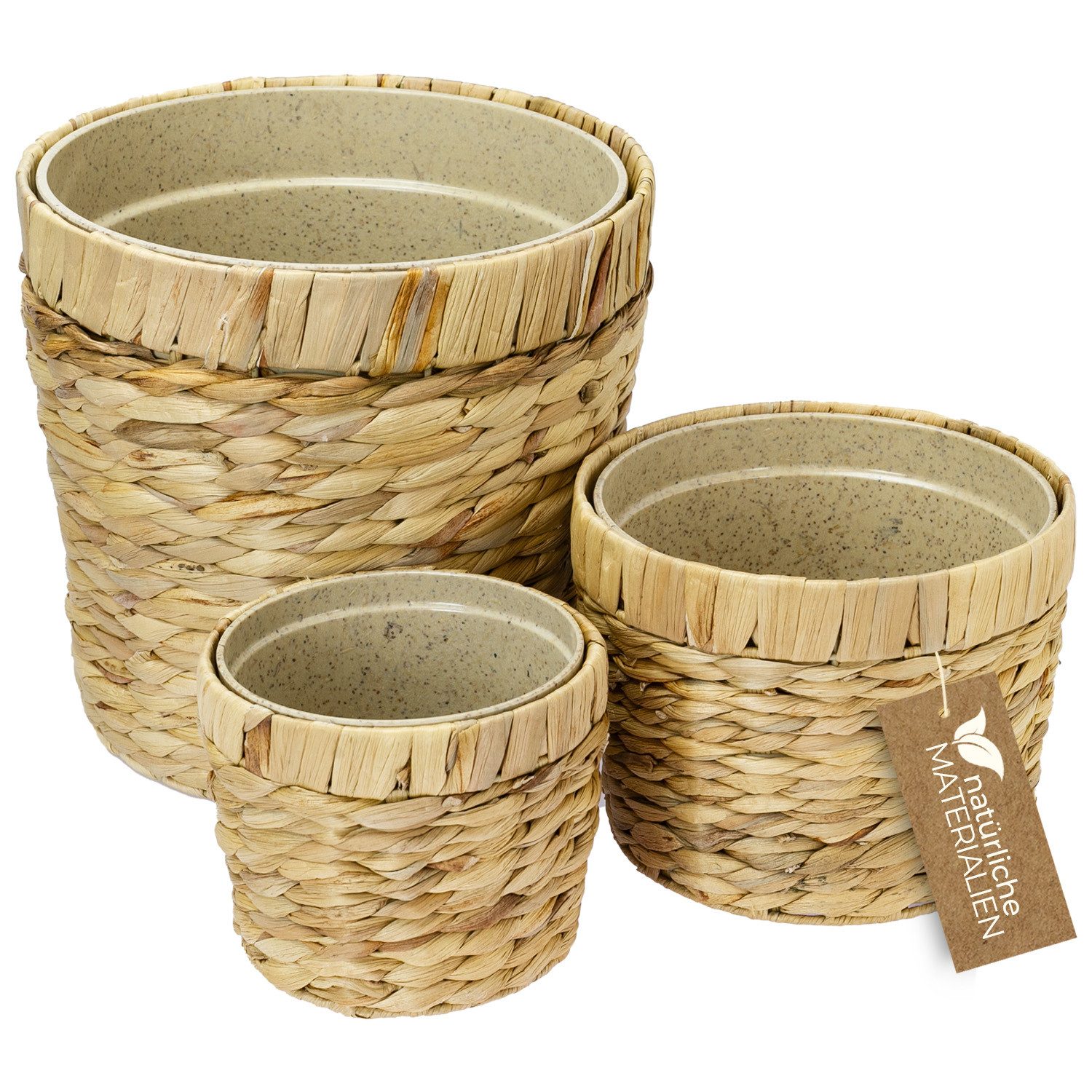 HMF Wasserhyazinthentopf Innovativer Blumentopf geflochten aus Wasserhyazin günstig online kaufen