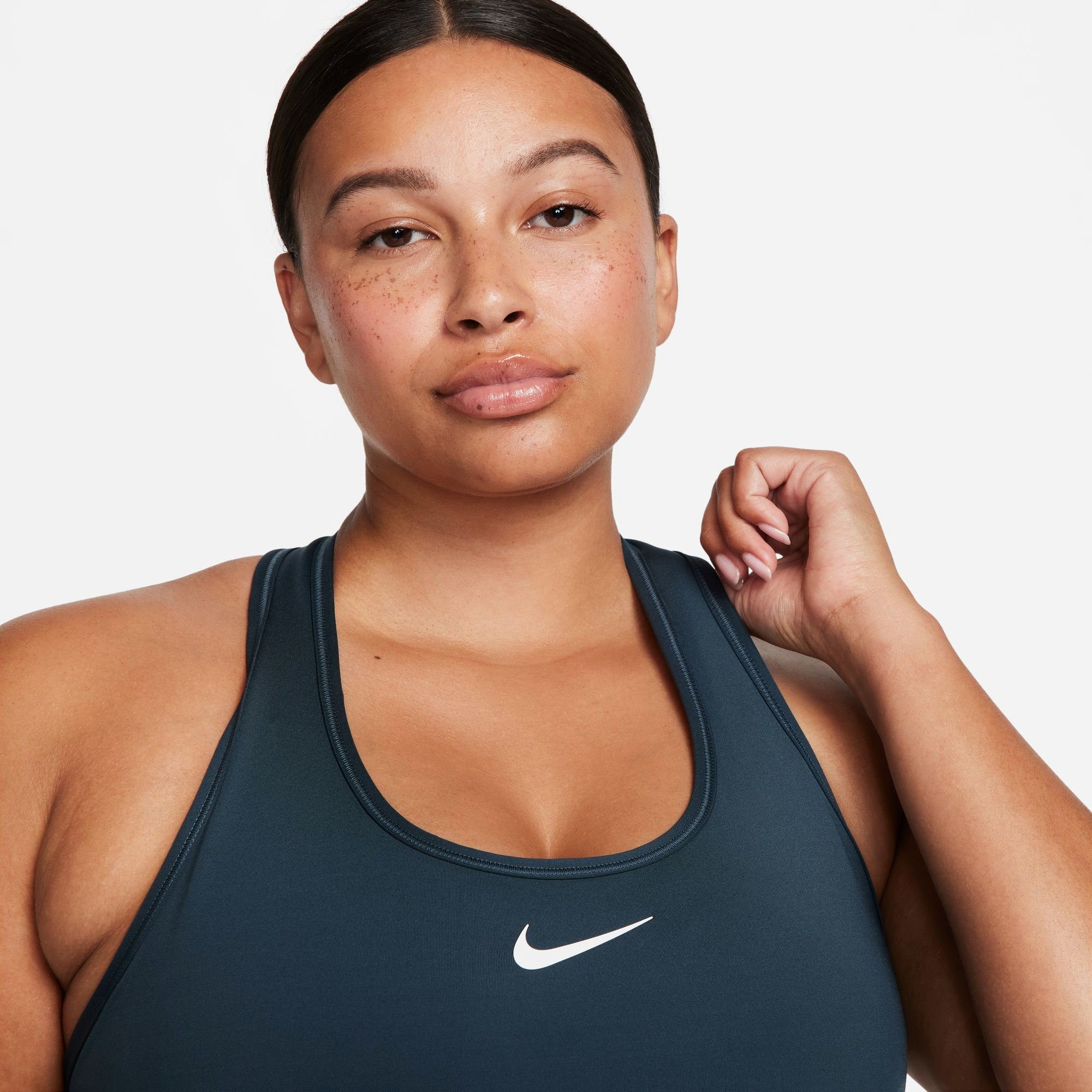 DEEP WOMEN'S BRA Sport-BH SWOOSH MEDIUM SPORTS SUPPORT JUNGLE/WHITE Nike PADDED