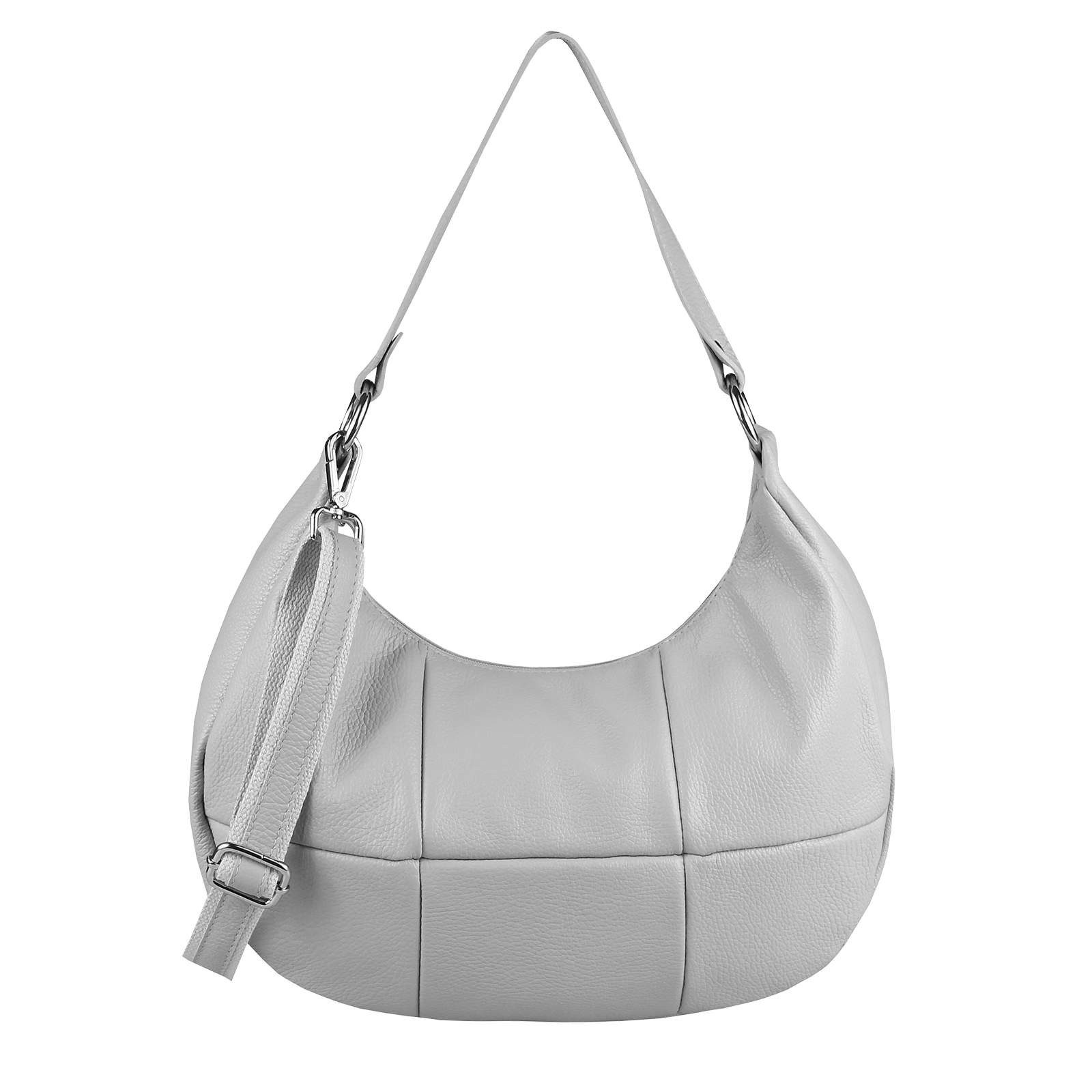 ITALYSHOP24 Schultertasche MADE IN ITALY Damen Leder Tasche Shopper Hobo Bag CrossOver Henkel, PREMIUM 5* Umhängetasche Bodybag für Arbeit Alltag Reise Urlaub leicht