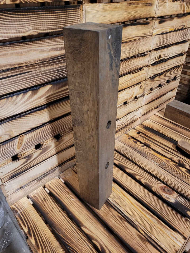 Kistenkolli Altes Land Allzweckkiste Holzbohle Eiche dunkel gebeizt (gebraucht massiv) mit Gebrauchspuren
