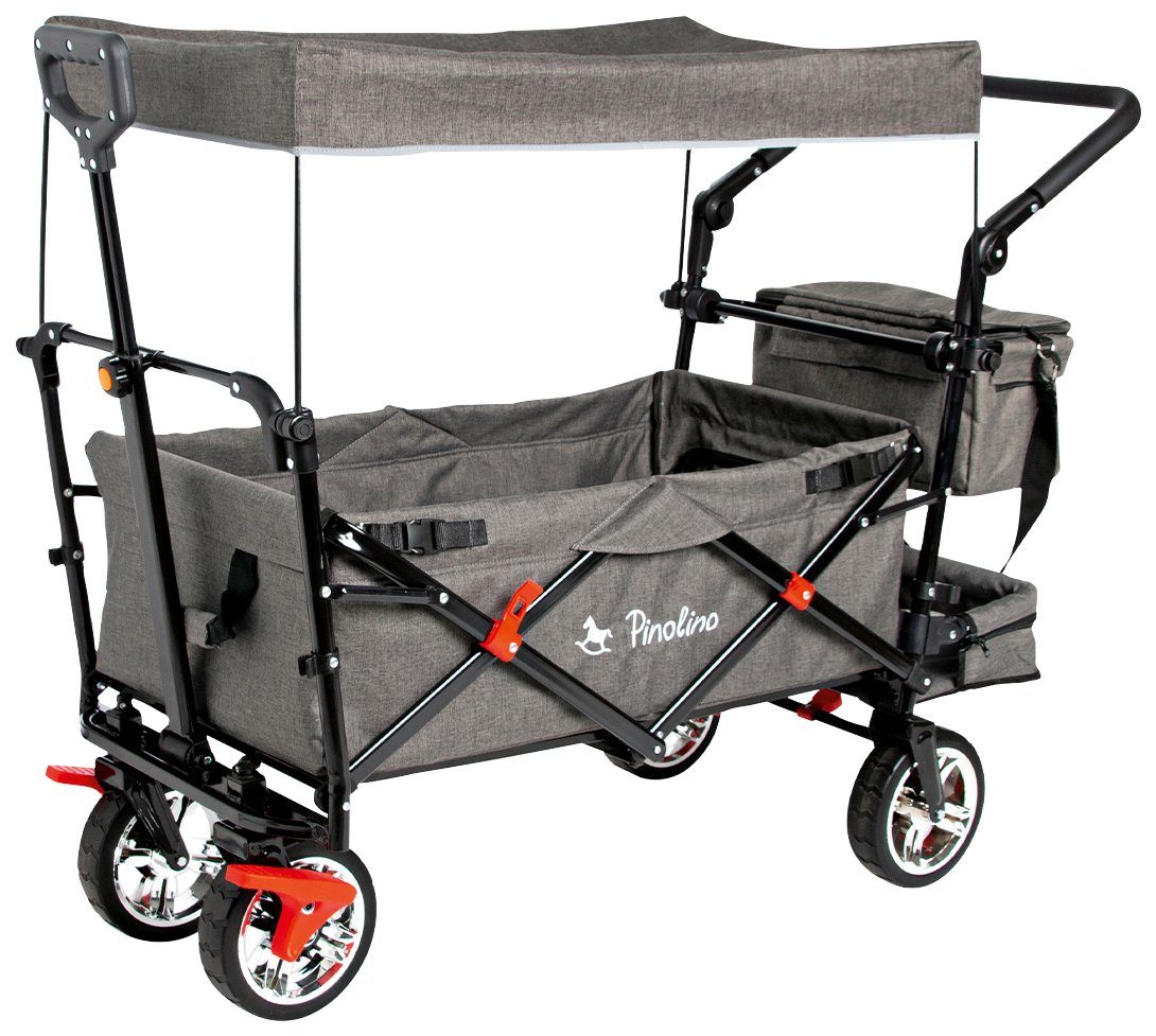 Pinolino® Bollerwagen AddPlus, BxTxH: 56x120x67 cm, mit Bremse, grau meliert