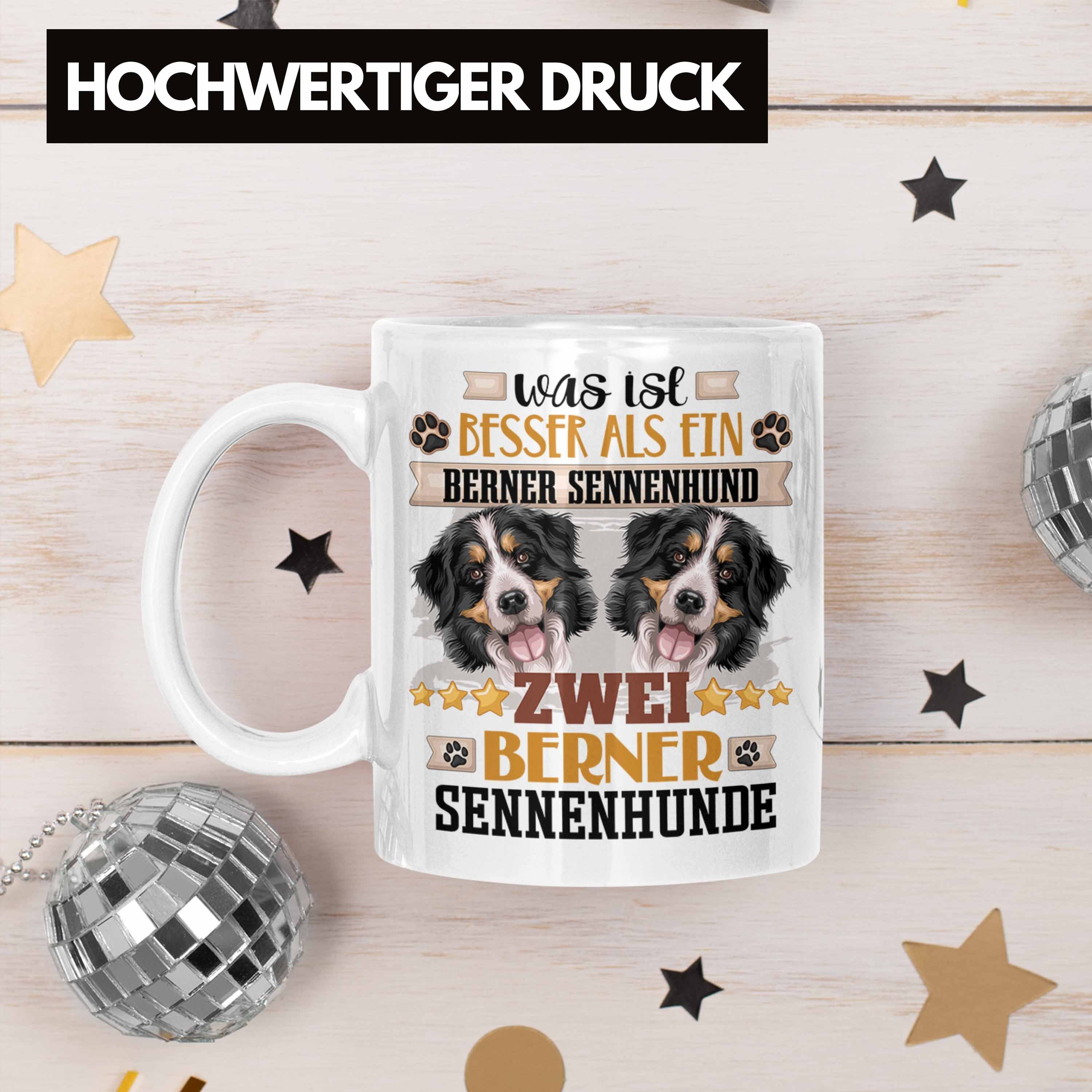 Tasse Trendation Geschenkidee Geschenk Berner Sennenhund Besitzer Spruch Weiss Lustiger Tasse