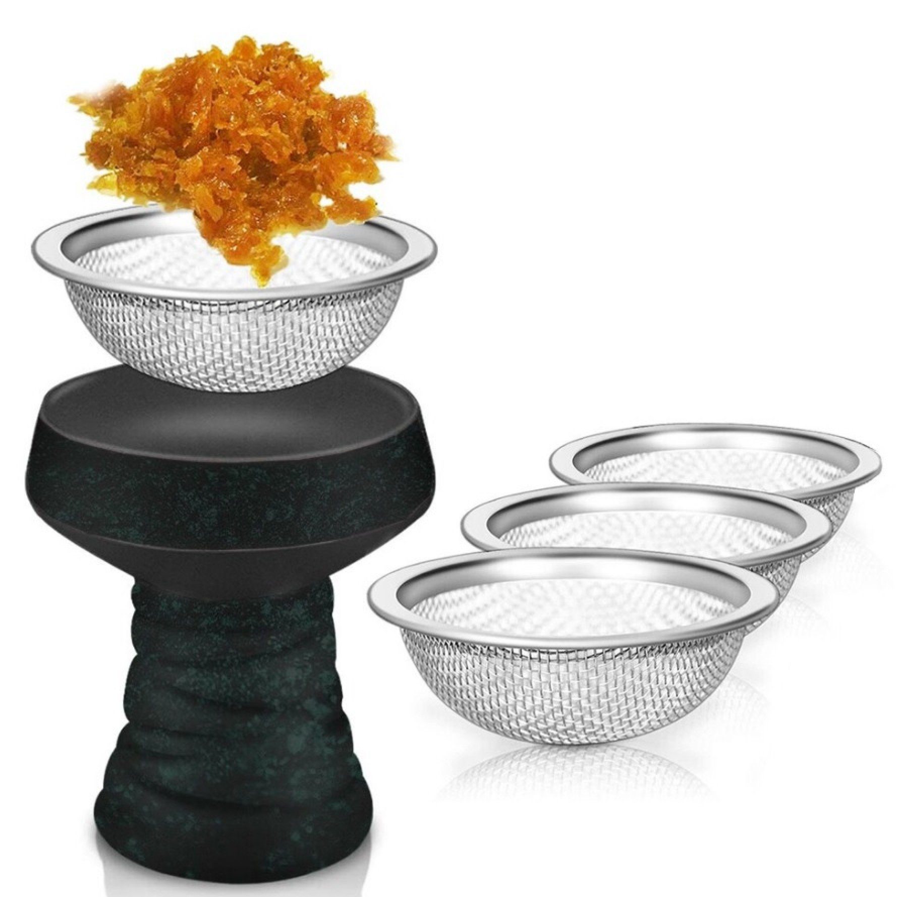 Kohlekorb 4er Set - Bayli Shishasieb 17mm für Tonkopf, Steinkopf, Glaskopf