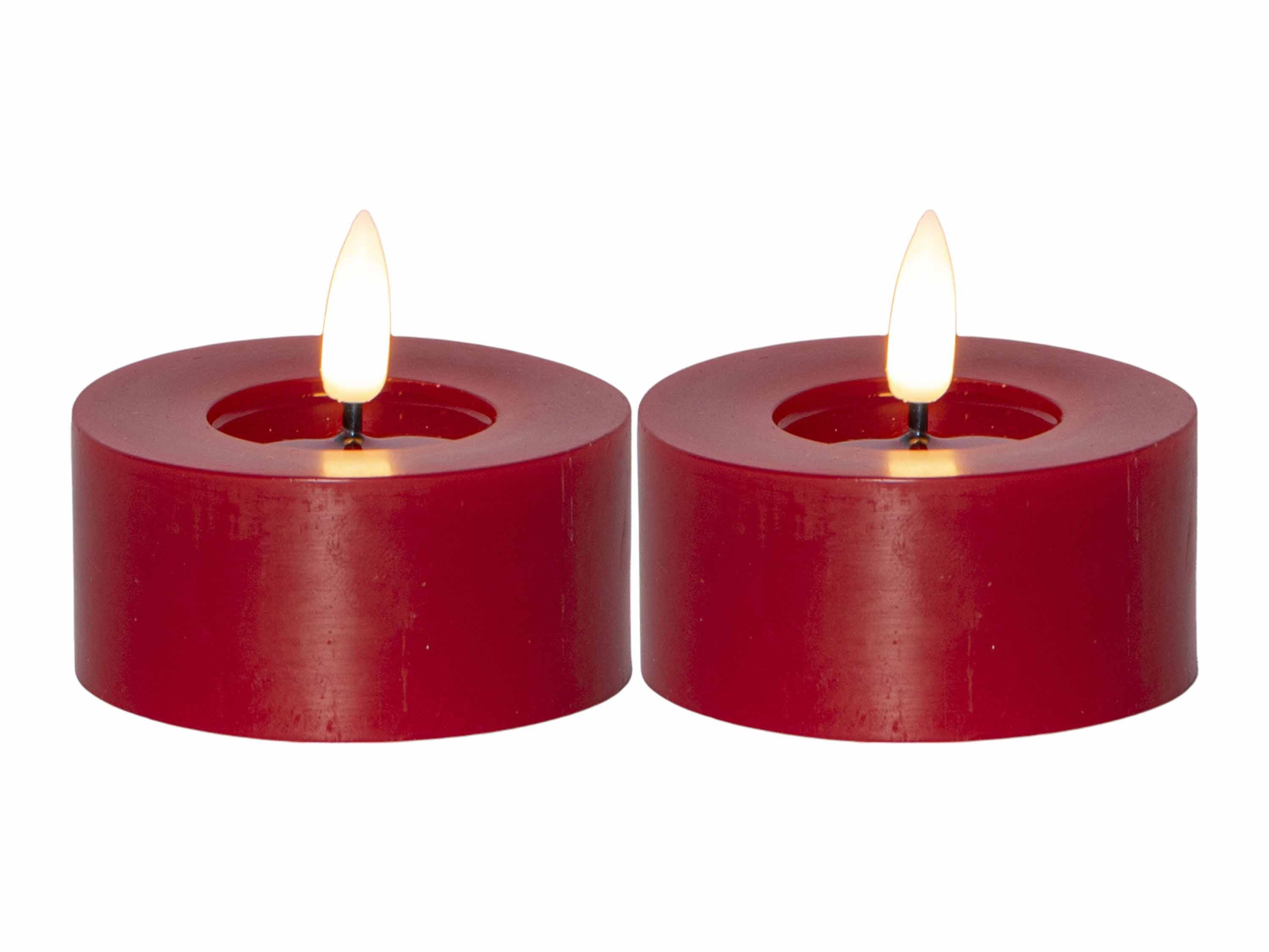 STAR TRADING LED-Kerze Flamme Flow (Set, 2-tlg), rot 3D Flamme 6/18h Timer günstig online kaufen