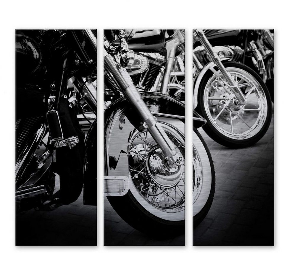 Wall-Art Mehrteilige Bilder Motorrad Fan Motorcycle Wheels, (Set, 3 St)