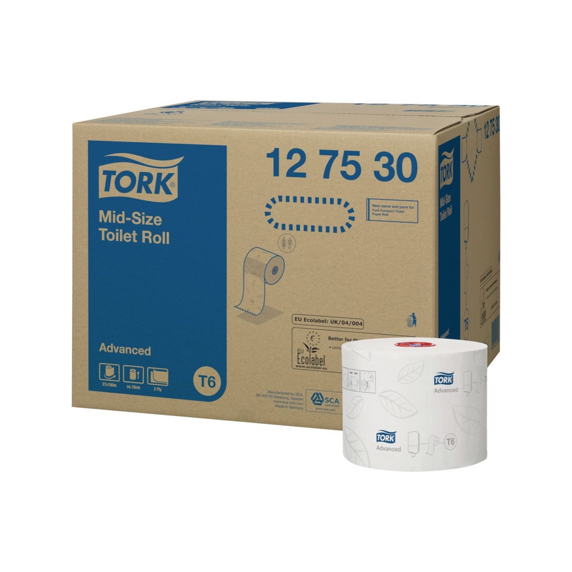 Contorion Toilettenpapier Tork Advanced Toielettenpapier Midi T6 a-lagig
