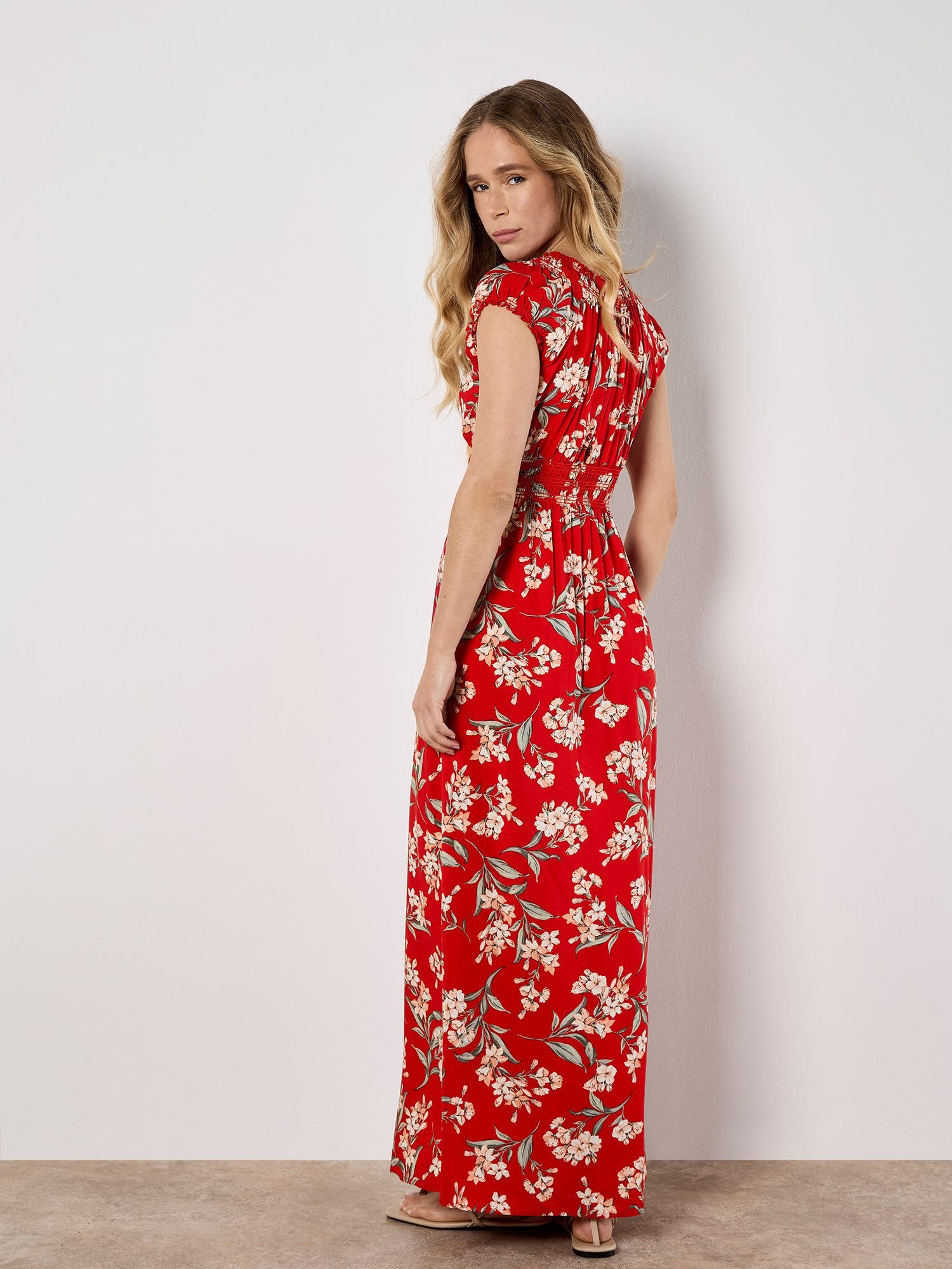Apricot Maxikleid Jasmine Maxikleid in Wickeloptik mit Blumenmuster