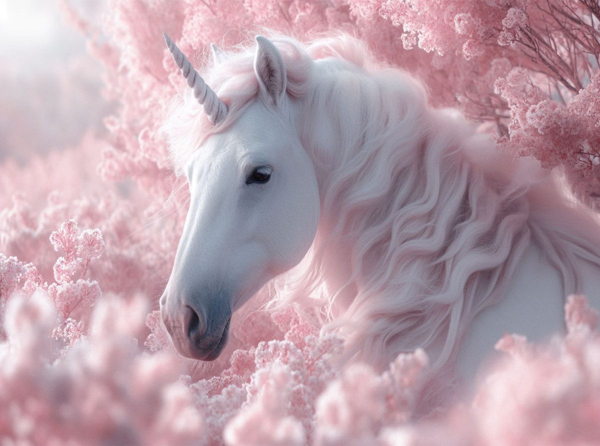 CALVENDO Puzzle CALVENDO Puzzle Rosa Träumerei: Ein Einhorn im Blütenrausch, 2000 Tei, 2000 Puzzleteile