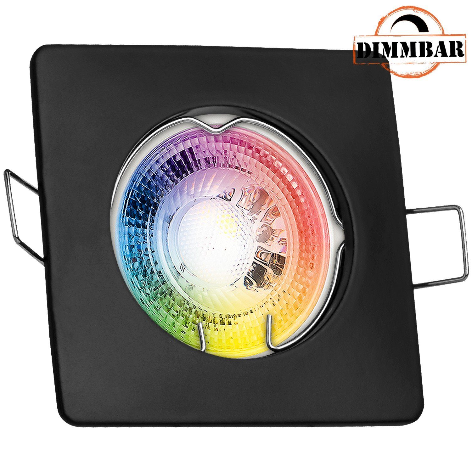 LEDANDO LED Einbaustrahler RGB LED Einbaustrahler Set GU10 in schwarz mit 3W LED von LEDANDO - 11 | Strahler