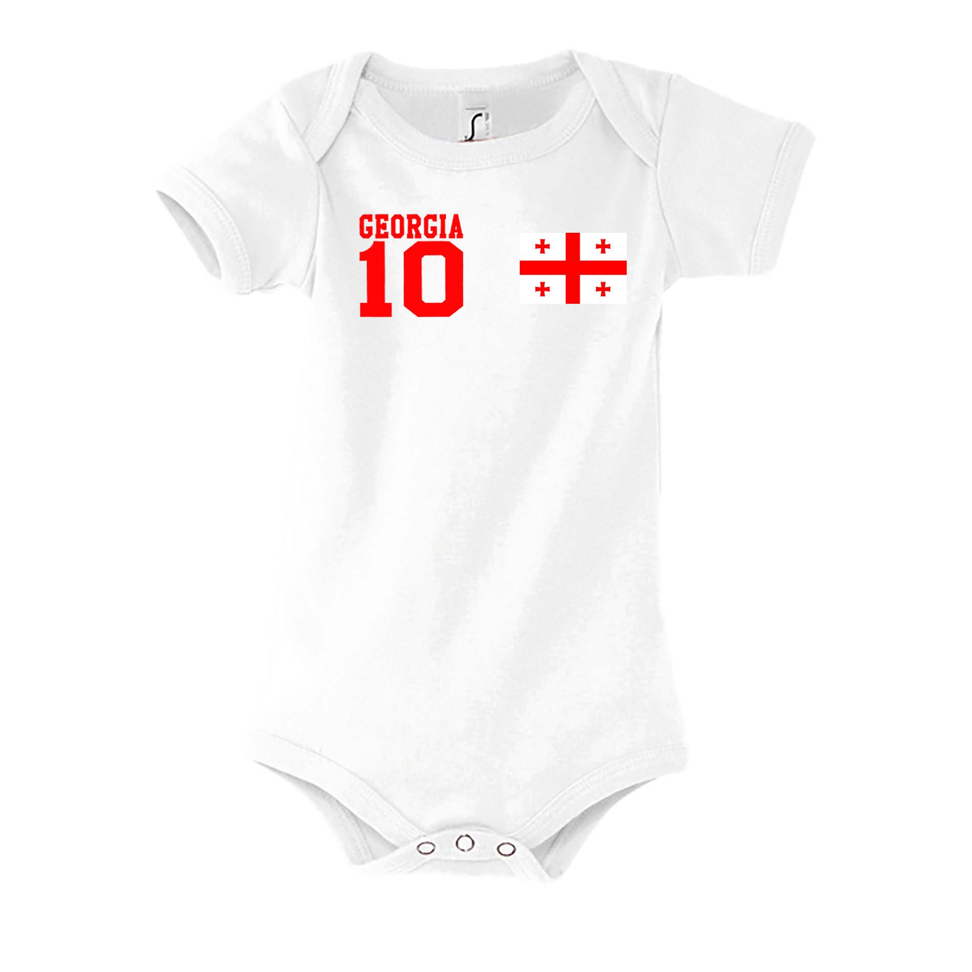 Blondie & Brownie Strampler Georgien Kinder Baby Georgia Sport Trikot Fußball Meister WM Europa EM