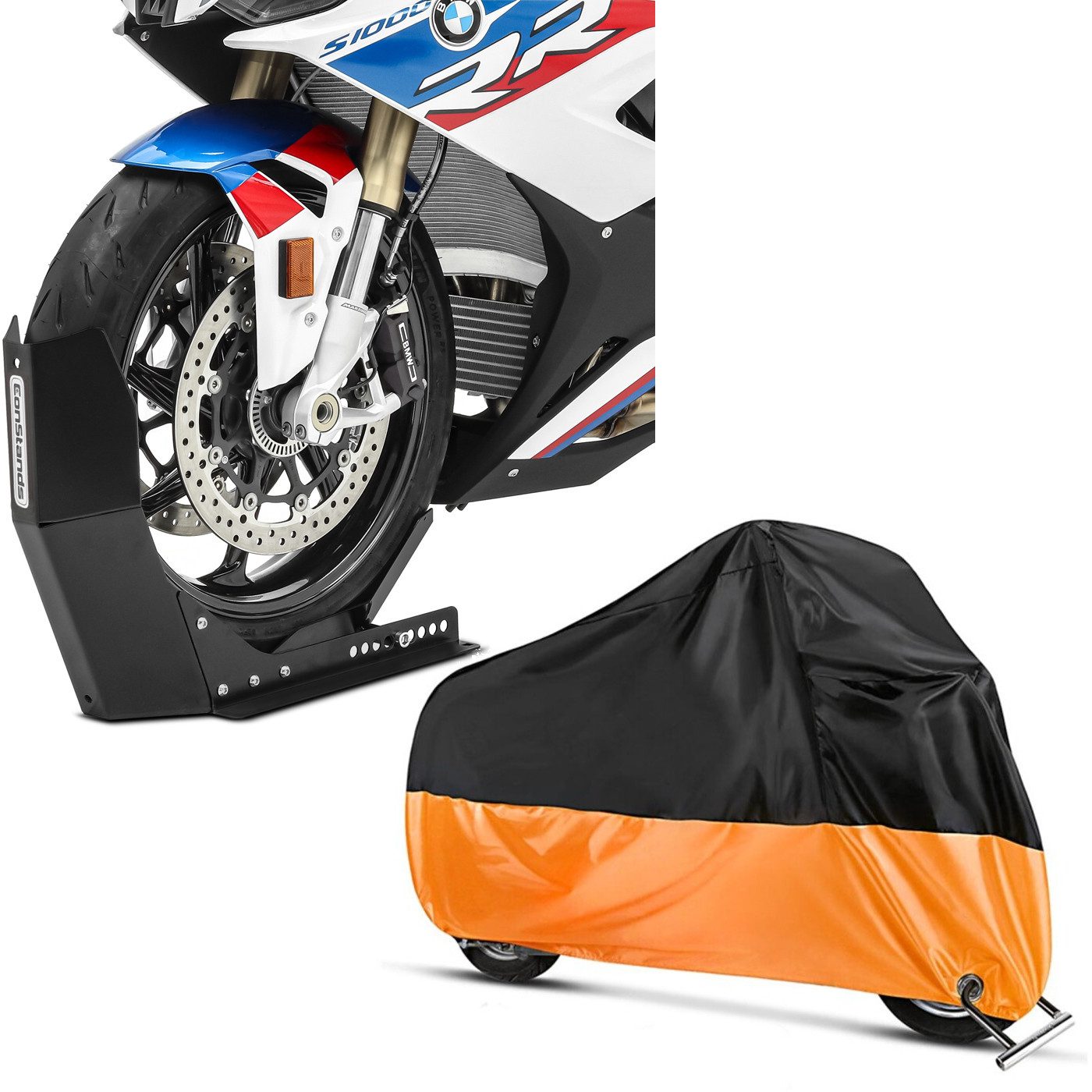 ConStands Schraube Set: Transportständer Easy-Fix bis 21 Zoll sw-matt # mit Motorrad Abde