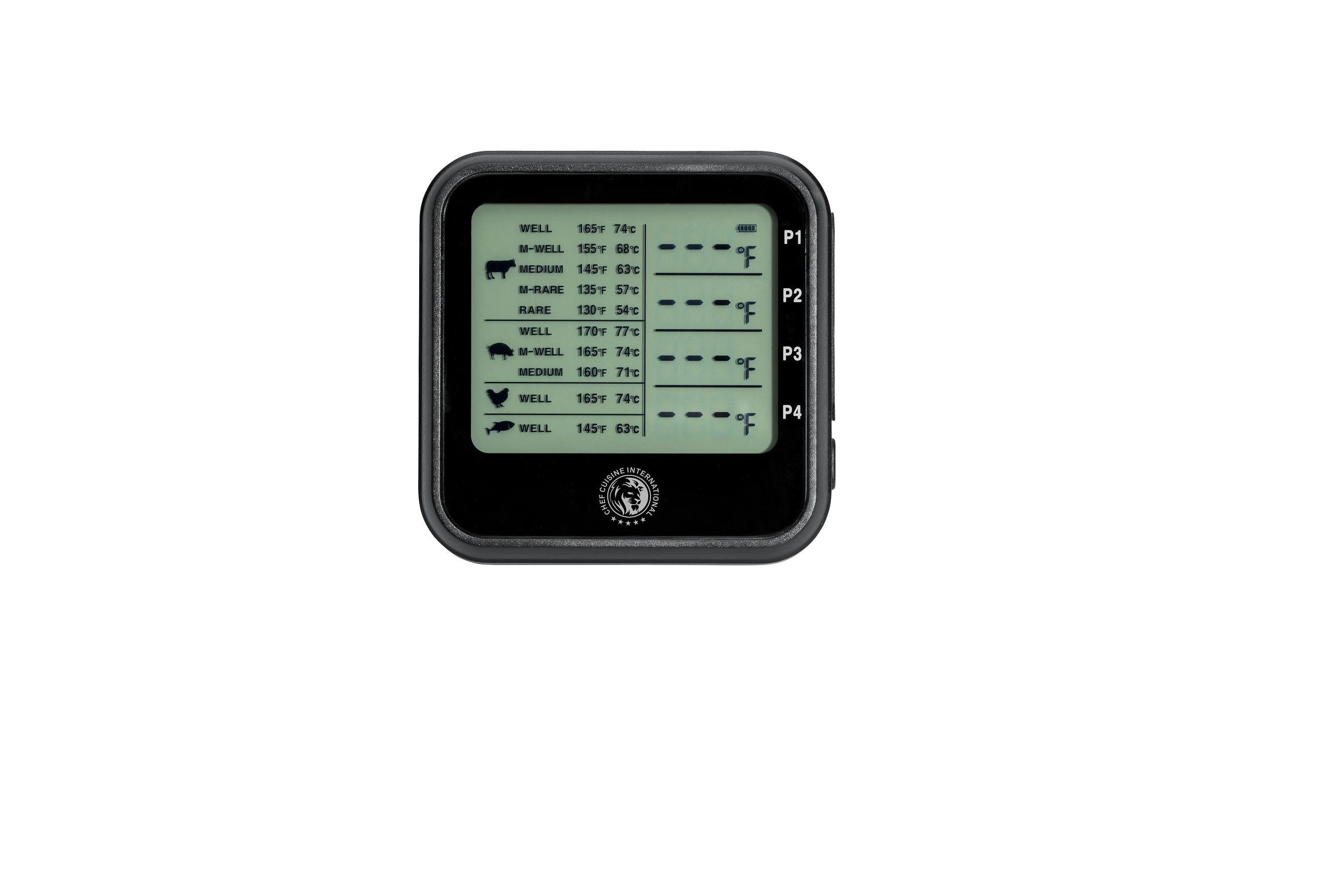 CHEF CUISINE International Grillthermometer Grillthermometer digital 4 x Temperaturfühler